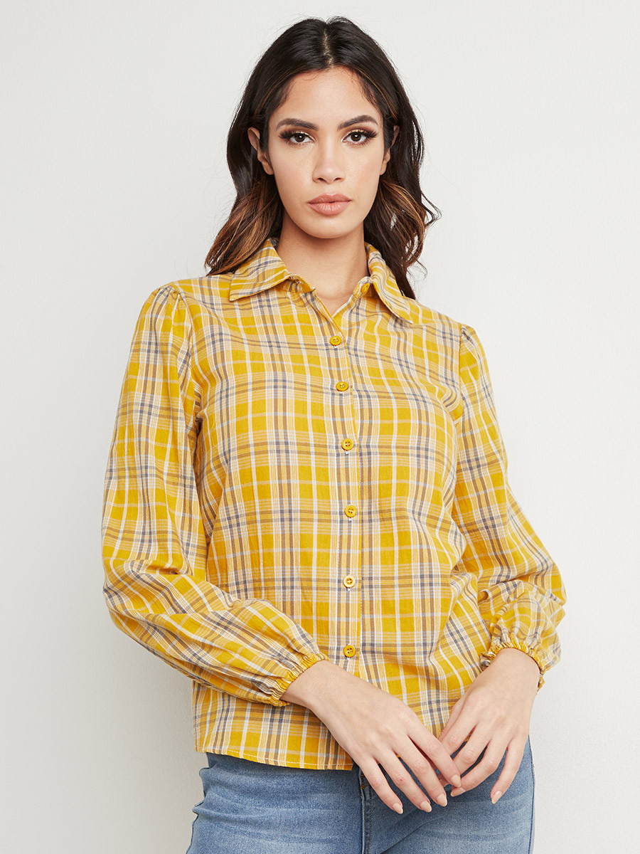 قميص مطبوع بأزرار من ستايلي-women-clothing-shirtsandblouses-blouses-image-3