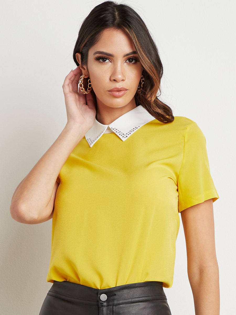 بلوزة بأكمام قصيرة من ستايلي-women-clothing-shirtsandblouses-blouses-image-1