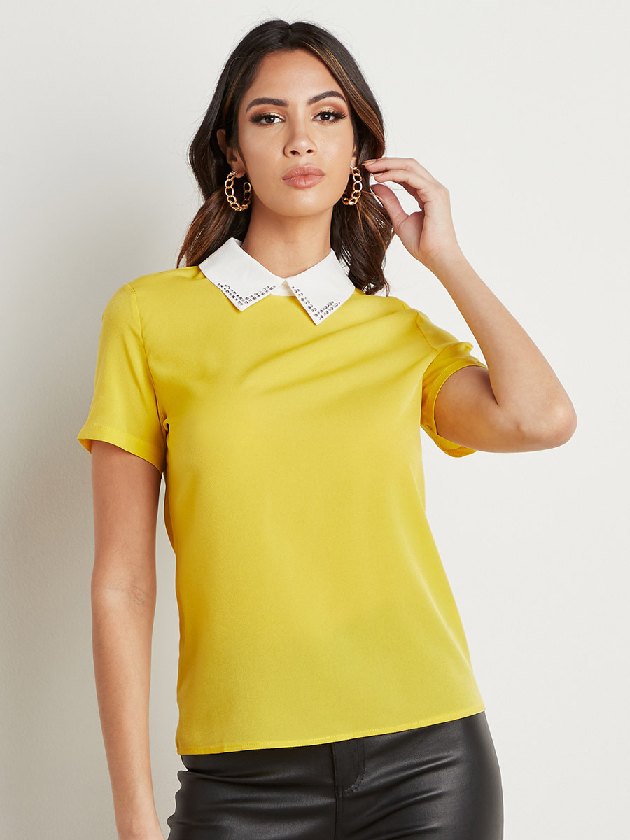بلوزة بأكمام قصيرة من ستايلي-women-clothing-shirtsandblouses-blouses-image-5
