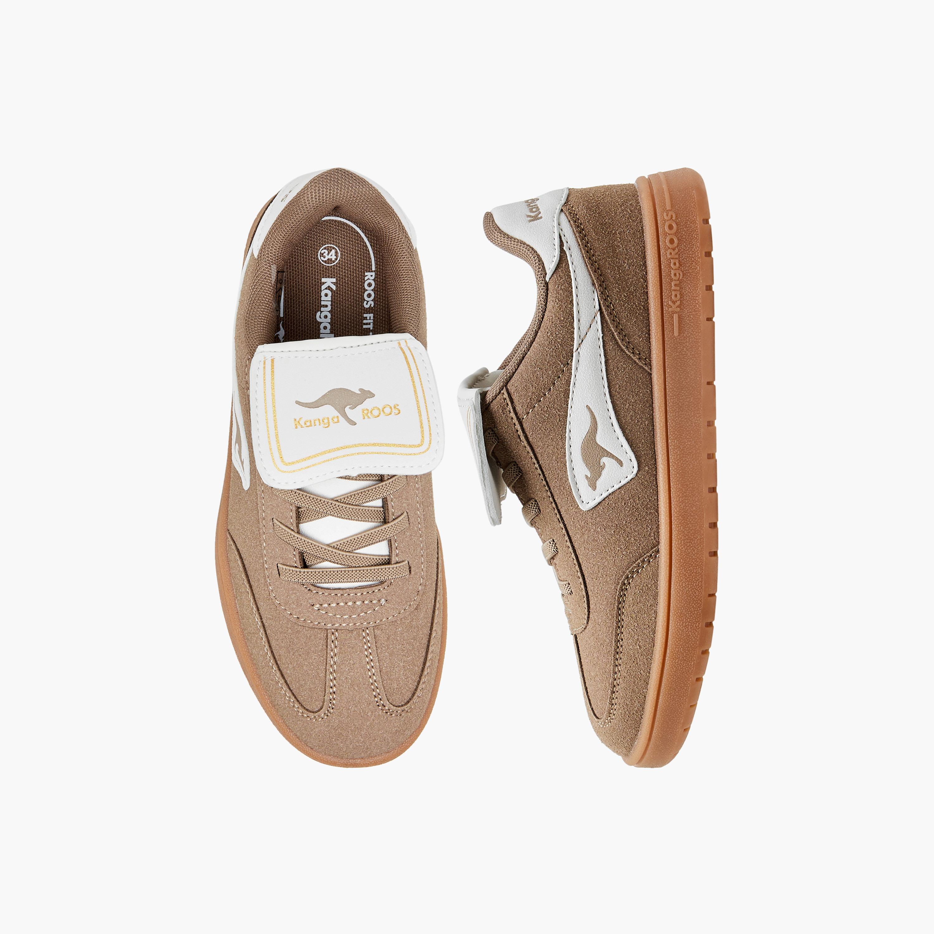 حذاء سنيكرز بشريط إغلاق لاصق وزخارف شعار للأولاد من كانجاروز-boys-shoes-sneakers-image-1