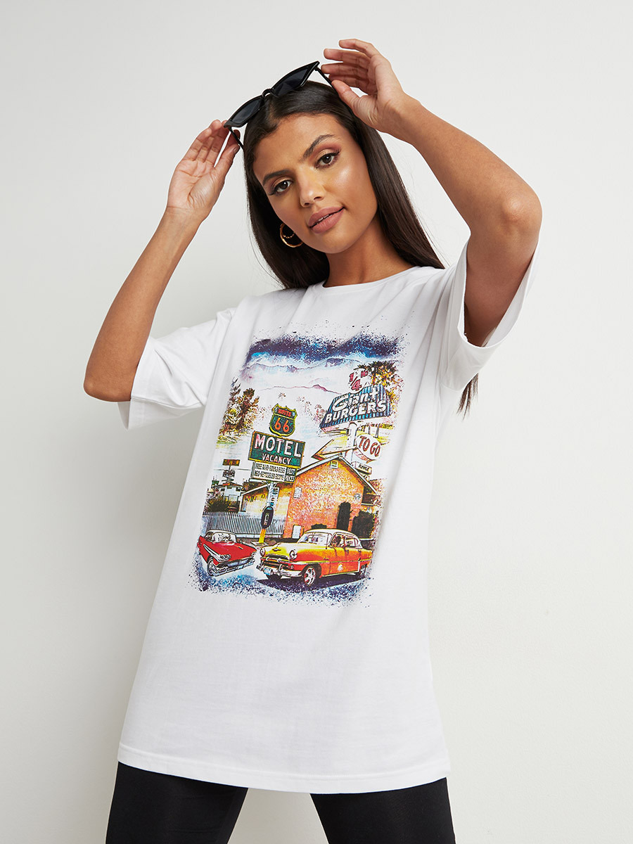 تيشيرت مطبوع بقصة واسعة-women-clothing-tshirts-image-1