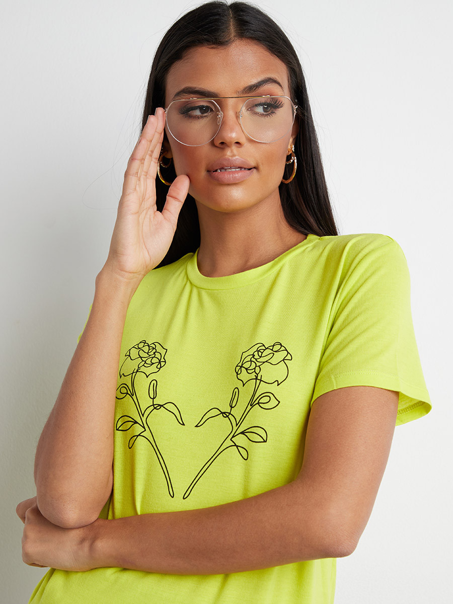 تيشيرت مطبوع بقصة واسعة من ستايلي-women-clothing-tshirts-image-5