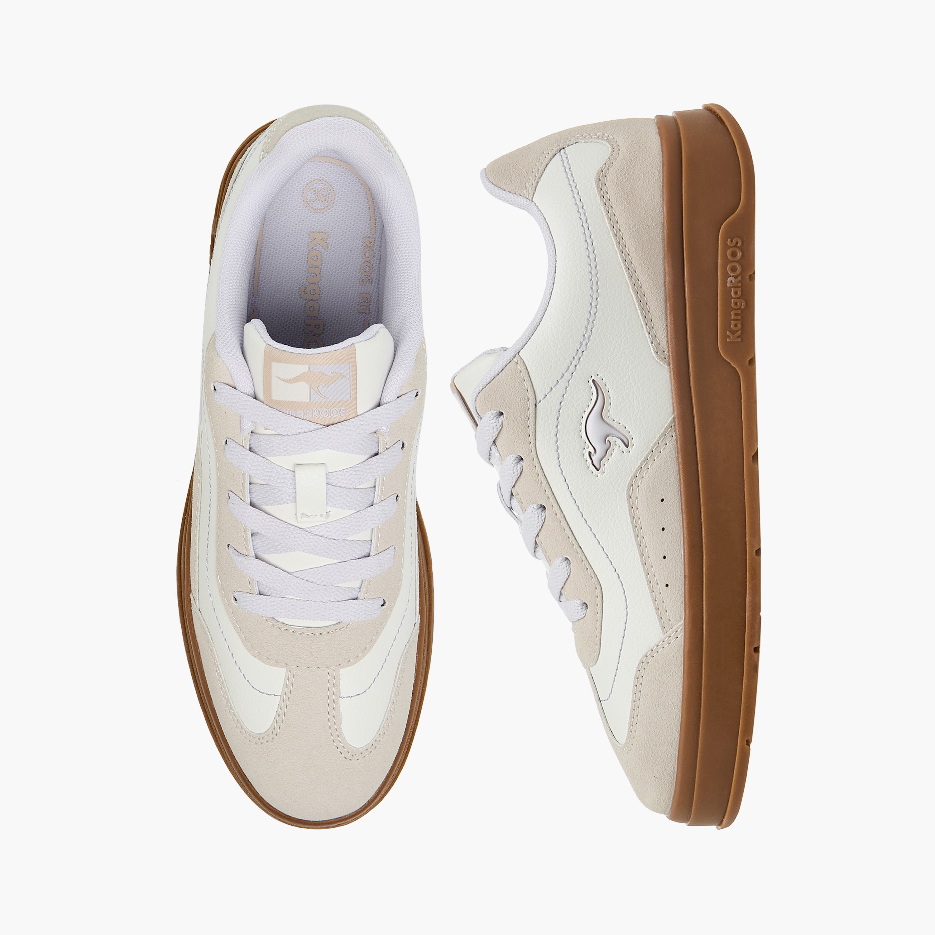 KangaROOS Women's Panelled Lace-up Sneakers-women-shoes-sneakers-image-1