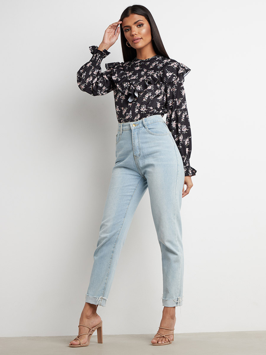 بلوزة مطبوعة بأكمام طويلة من ستايلي-women-clothing-shirtsandblouses-blouses-image-3