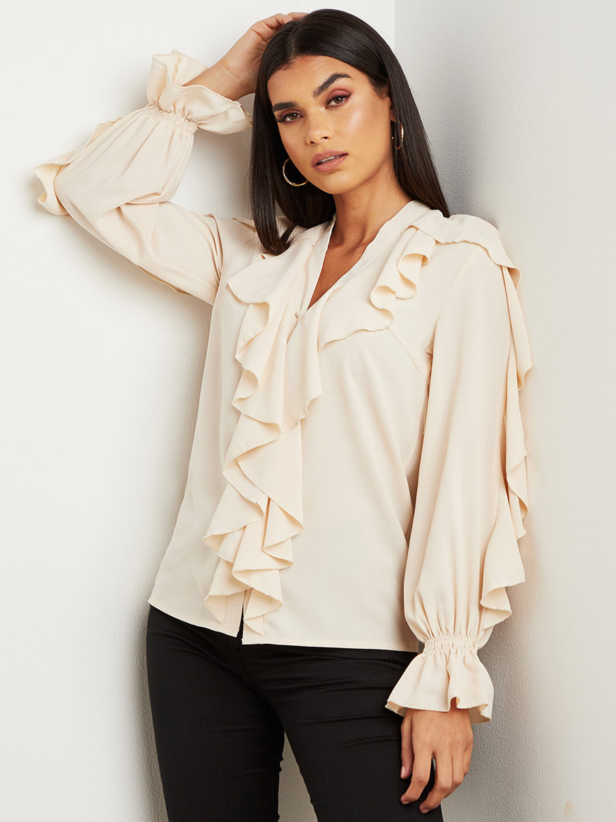 بلوزة بتفاصيل كشكش من ستايلي-women-clothing-shirtsandblouses-blouses-image-1