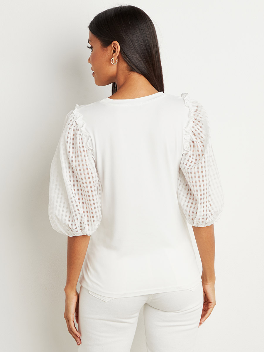 بلوزة بقصة ضيقة وأكمام منفوخة من ستايلي-women-clothing-shirtsandblouses-blouses-image-4