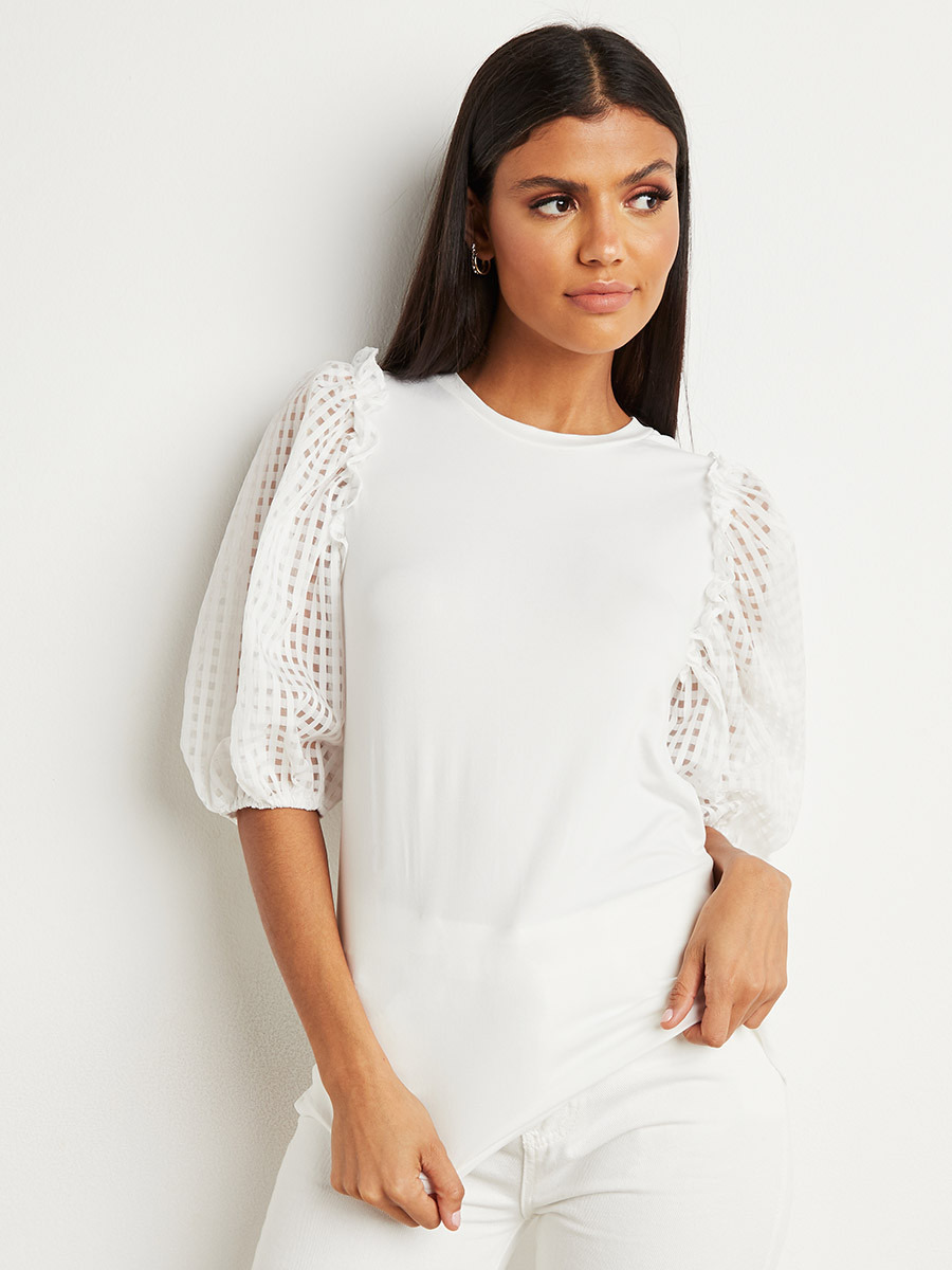 بلوزة بقصة ضيقة وأكمام منفوخة من ستايلي-women-clothing-shirtsandblouses-blouses-image-5