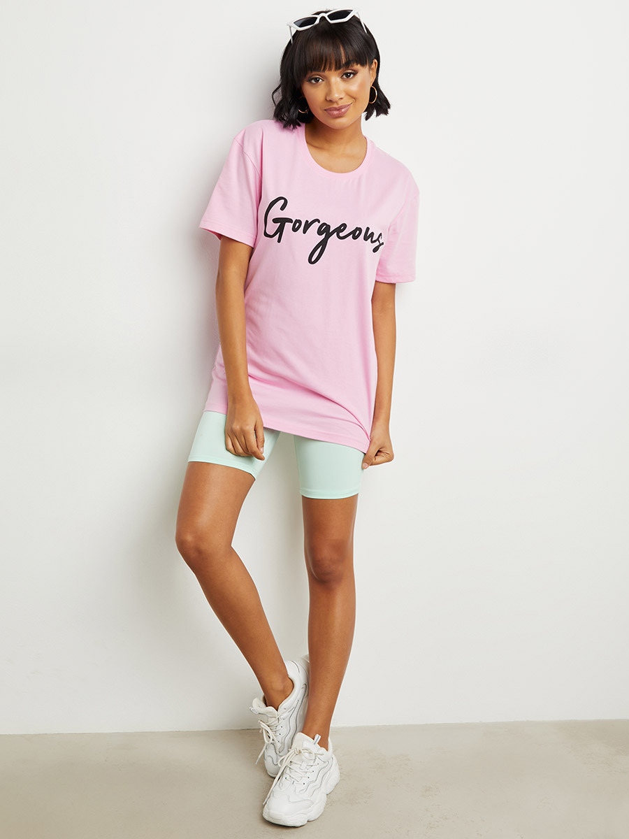 Styli Gorgeous Slogan Print Oversized T-shirt-women-clothing-tshirts-image-2