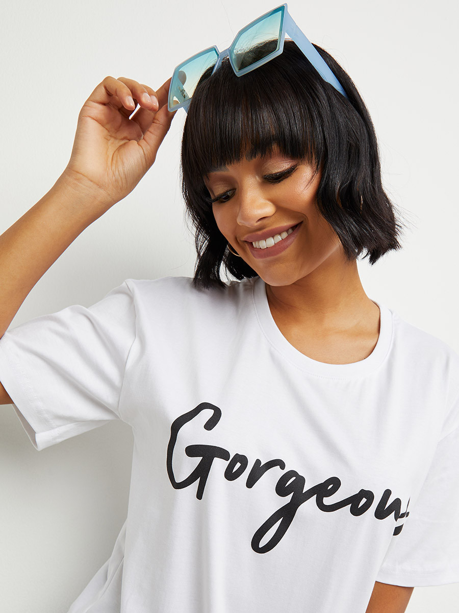 تيشيرت مطبوع بقصة واسعة من ستايلي-women-clothing-tshirts-image-4