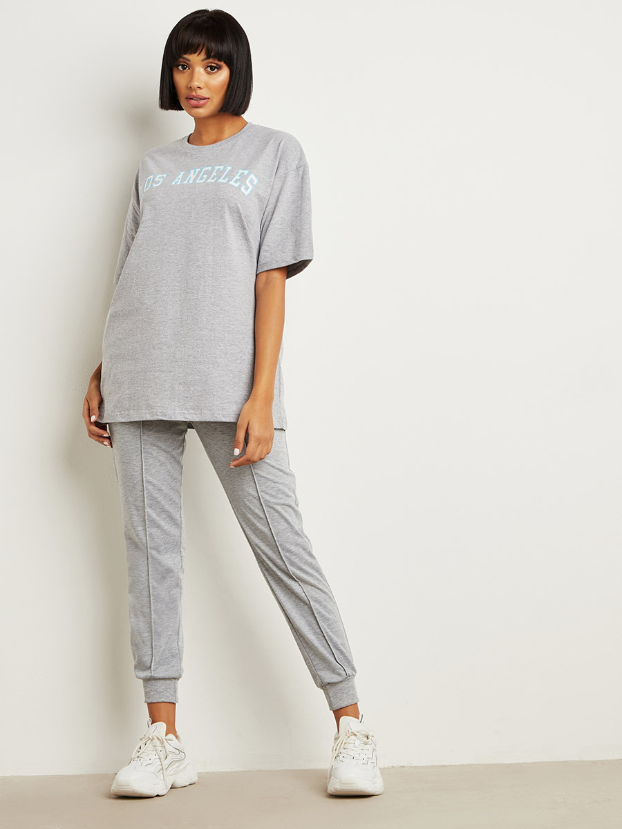 Lose Angeles Slogan Print Oversized T-shirt-women-clothing-tshirts-image-5