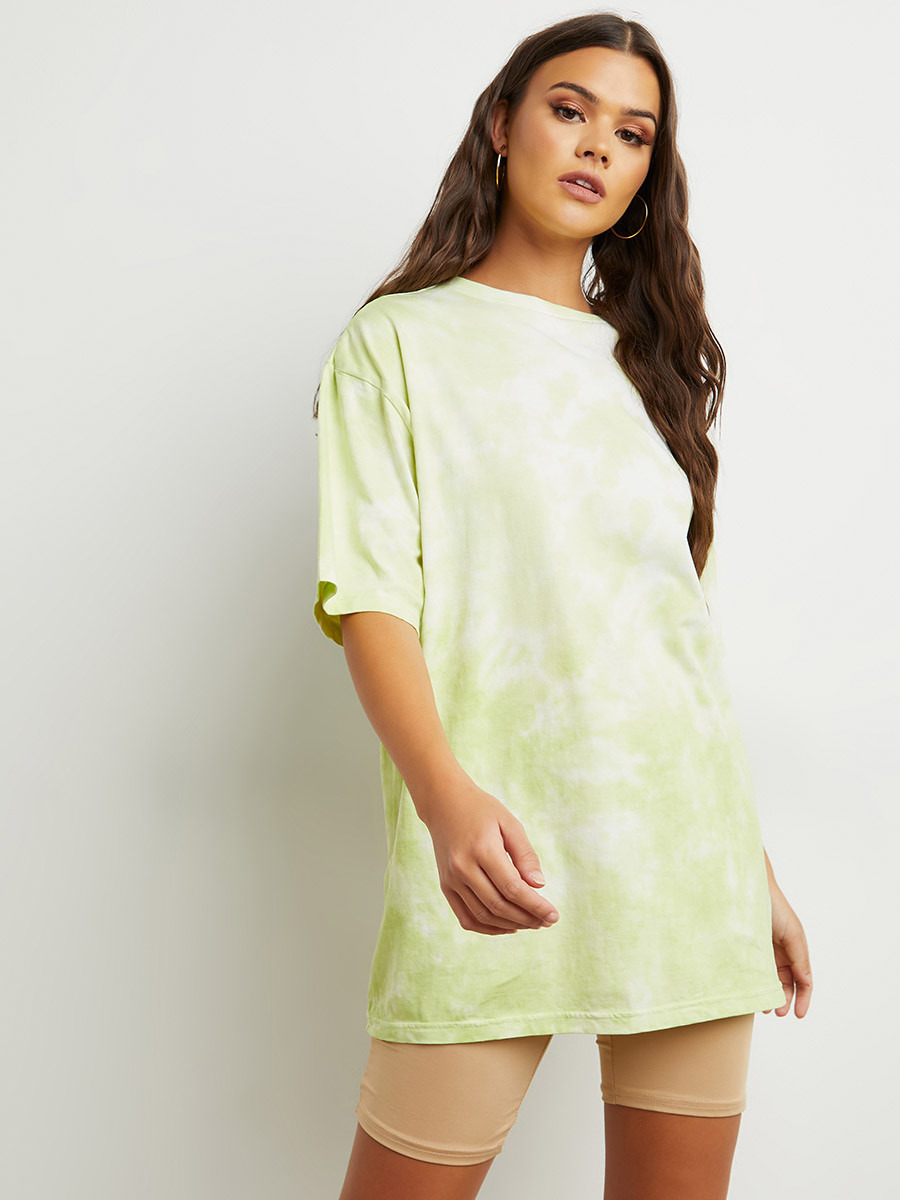تيشيرت مصبوغ بقصة واسعة من ستايلي-women-clothing-tshirts-image-1