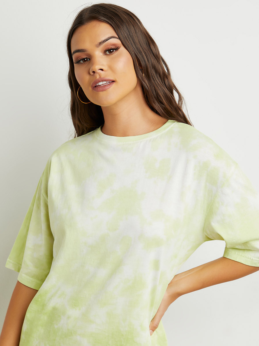 تيشيرت مصبوغ بقصة واسعة من ستايلي-women-clothing-tshirts-image-3