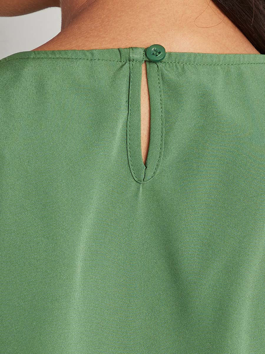 Styli Gathered 3/4 Sleeves Plain Blouse-women-clothing-shirtsandblouses-blouses-image-5