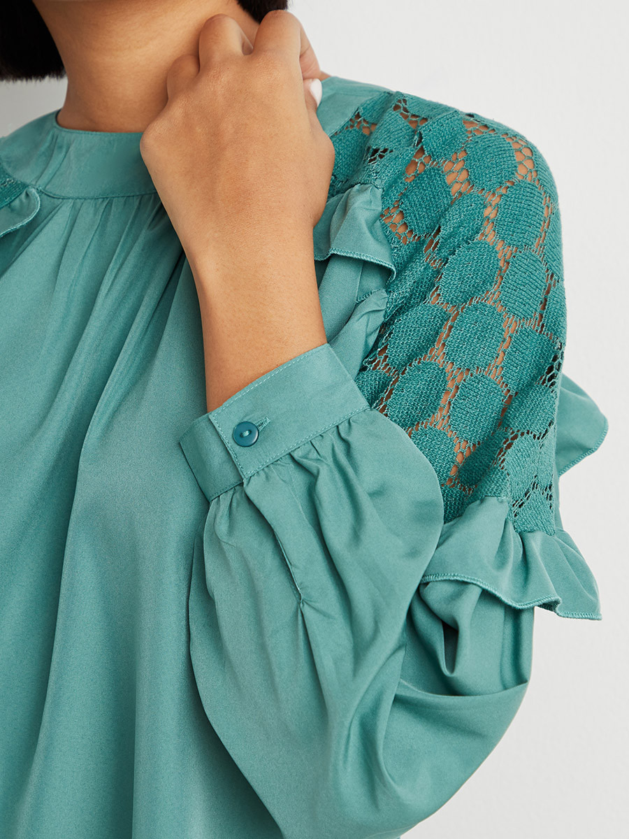 Styli Lace Shoulder Insert High Neck Blouse-women-clothing-shirtsandblouses-blouses-image-4