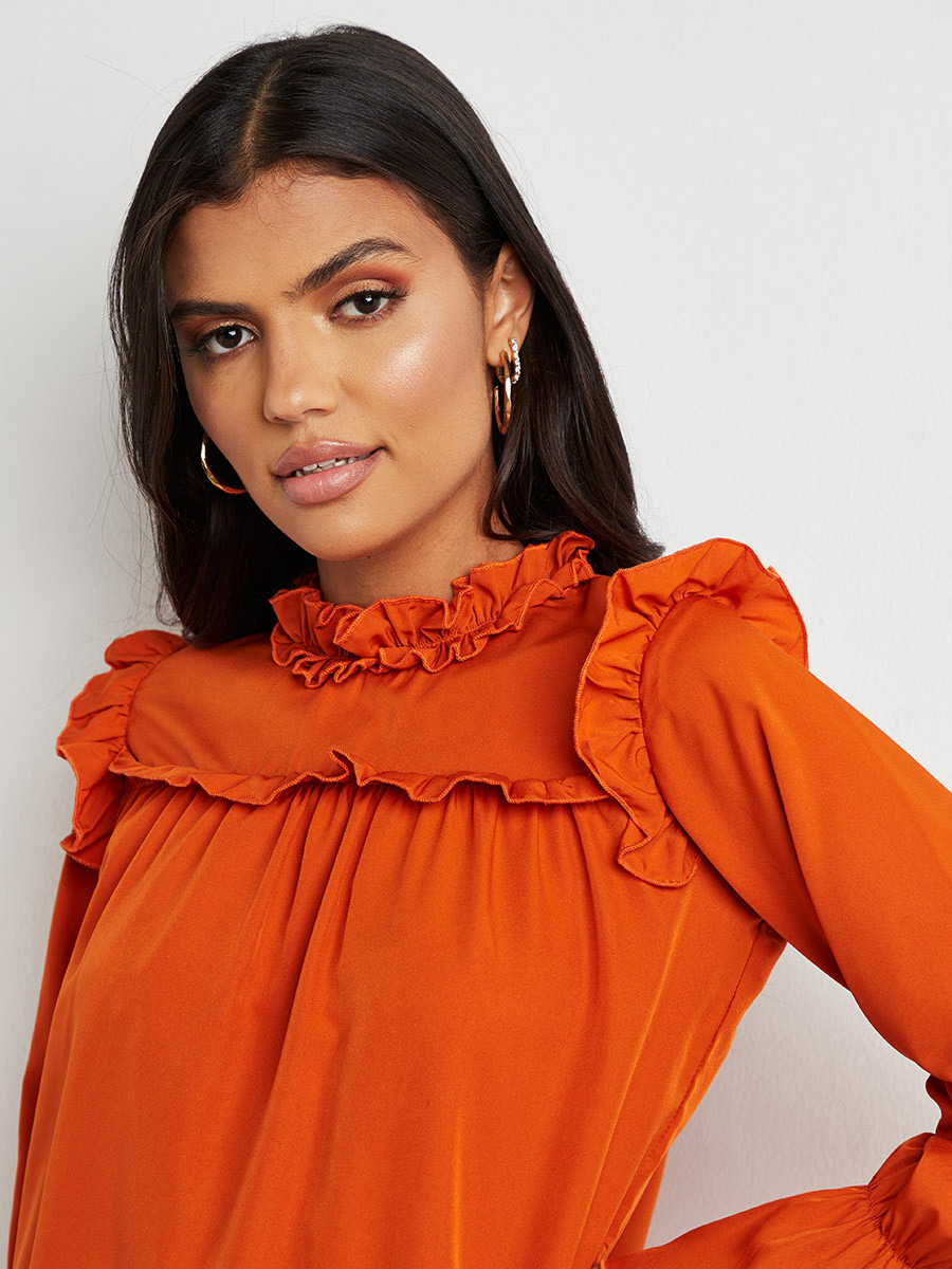 Styli Ruffled High Neck Top with Long Sleeves-women-clothing-shirtsandblouses-blouses-image-4