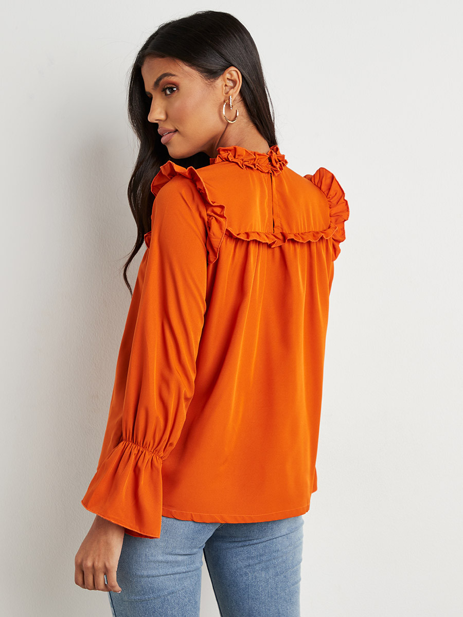 Styli Ruffled High Neck Top with Long Sleeves-women-clothing-shirtsandblouses-blouses-image-6