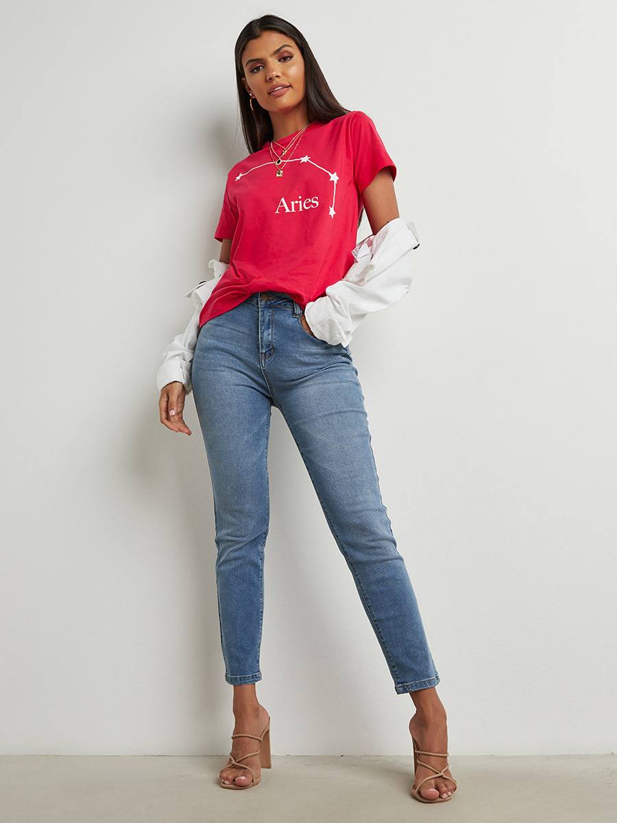 تيشيرت مطبوع بقصة واسعة من ستايلي-women-clothing-tshirts-image-2