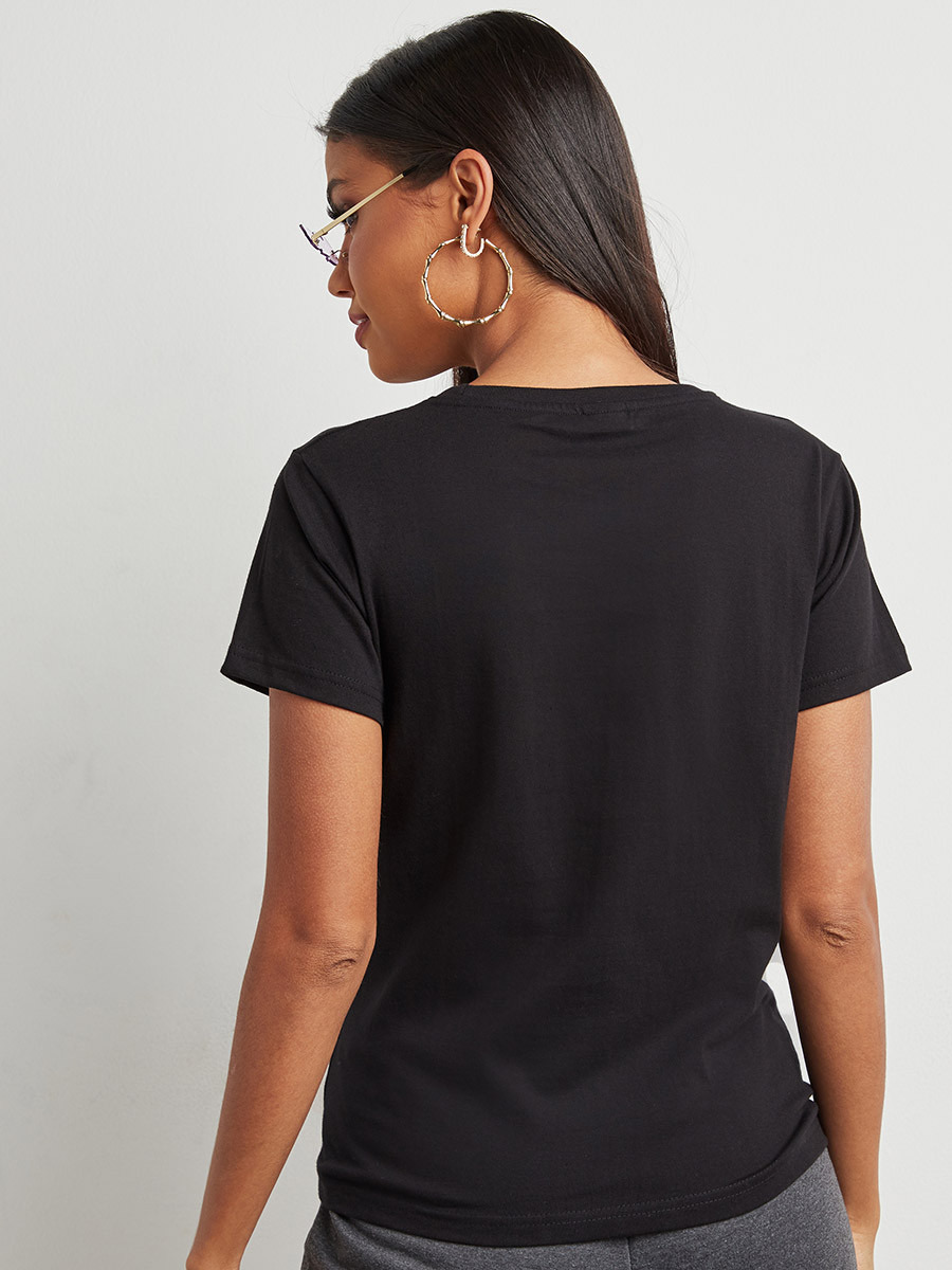 Styli Free Spirit Slogan Print Regular Fit T-shirt-women-clothing-tshirts-image-5