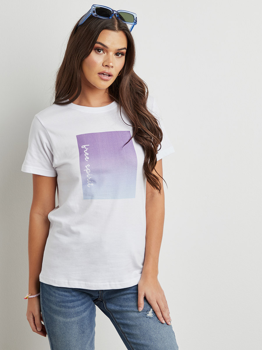 تيشيرت مطبوع بقصة واسعة من ستايلي-women-clothing-tshirts-image-2