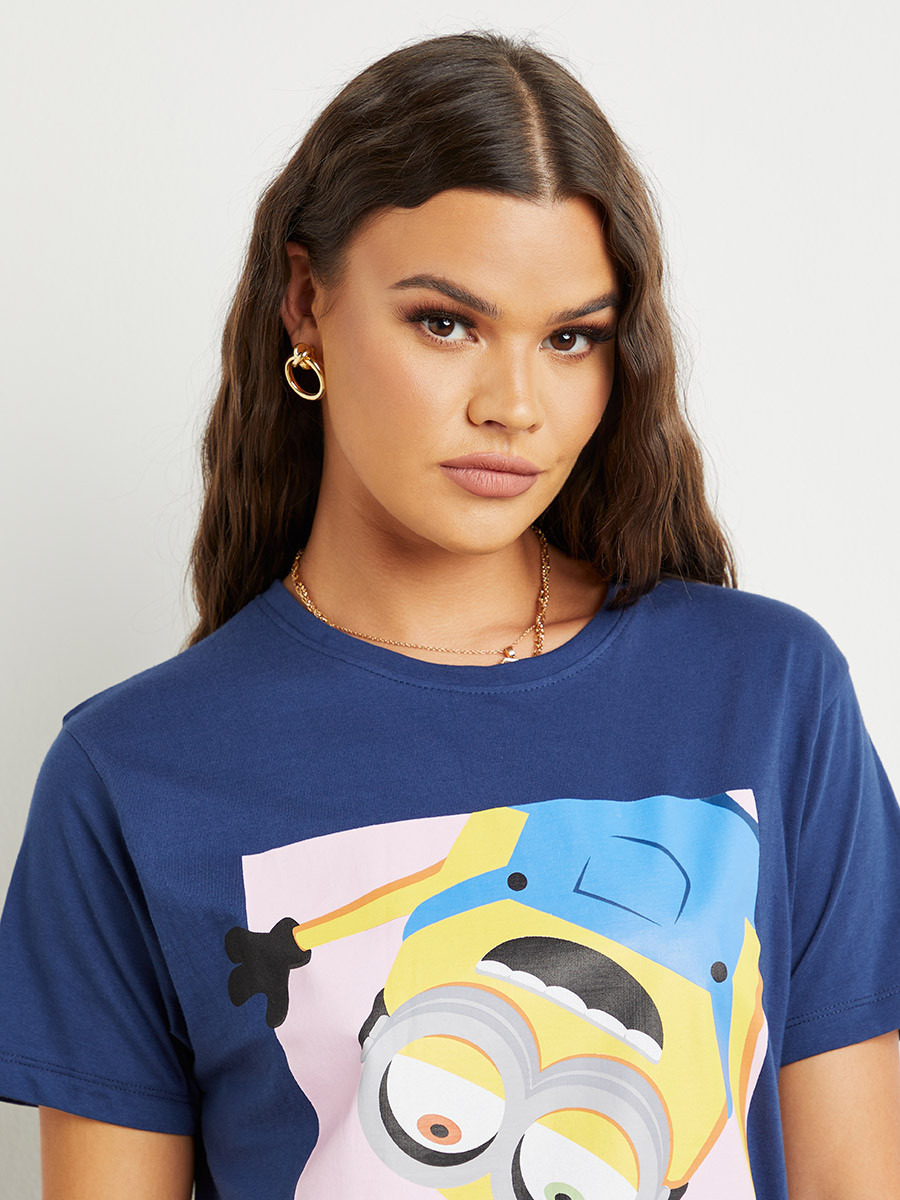 تيشيرت مطبوع بقصة واسعة من ستايلي-women-clothing-tshirts-image-4
