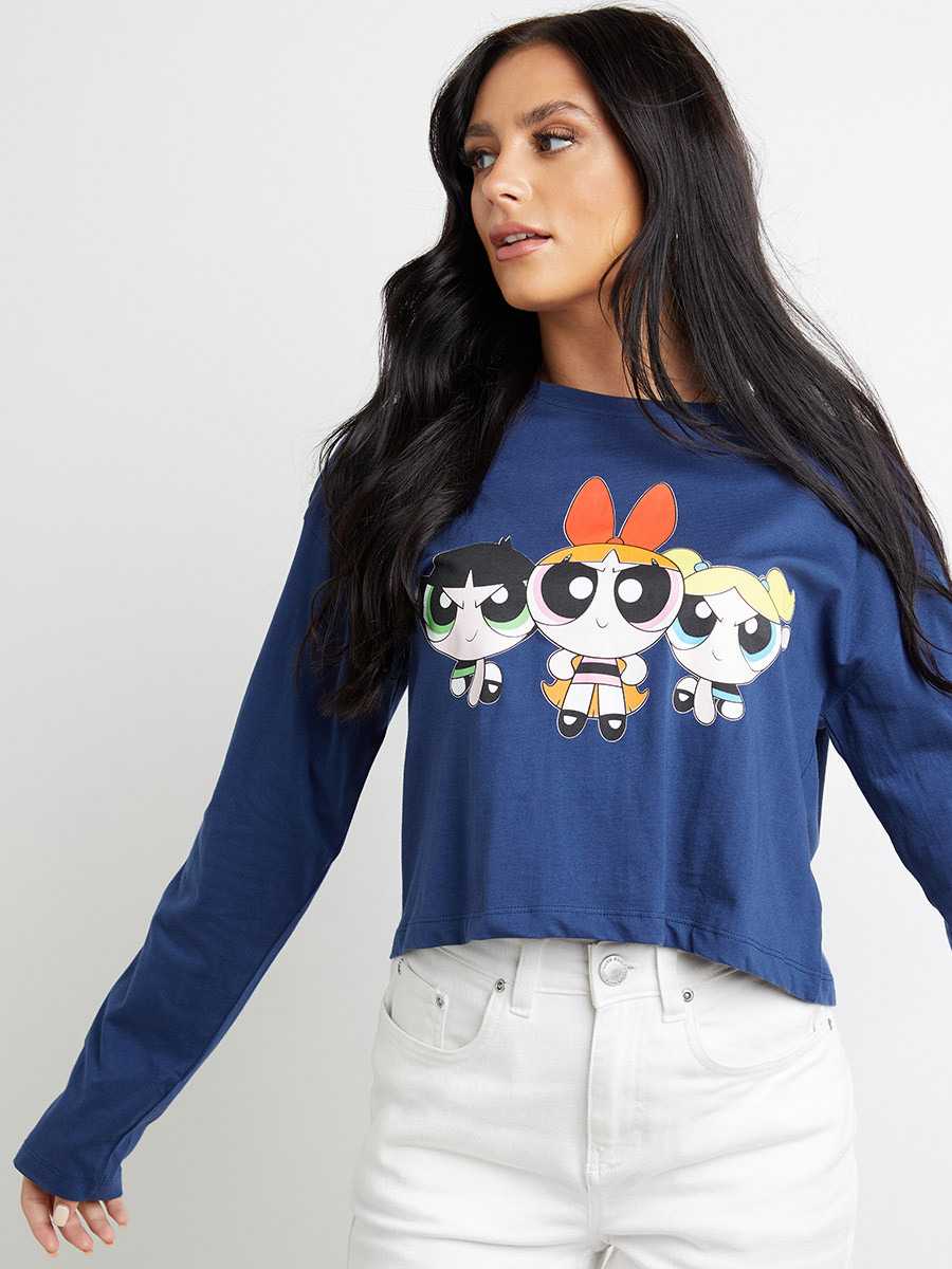 تيشيرت مطبوع بأكمام طويلة-women-clothing-tshirts-image-1