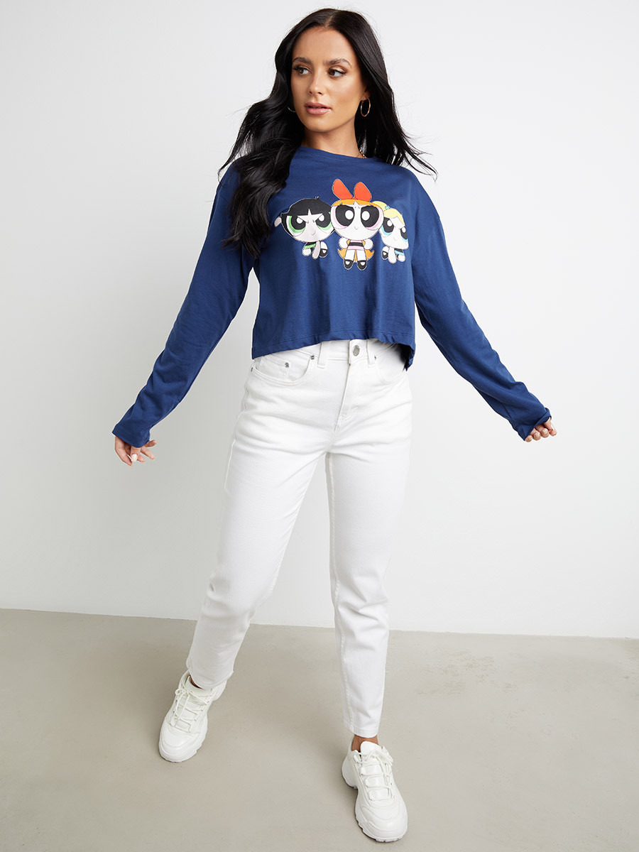 تيشيرت مطبوع بأكمام طويلة-women-clothing-tshirts-image-2