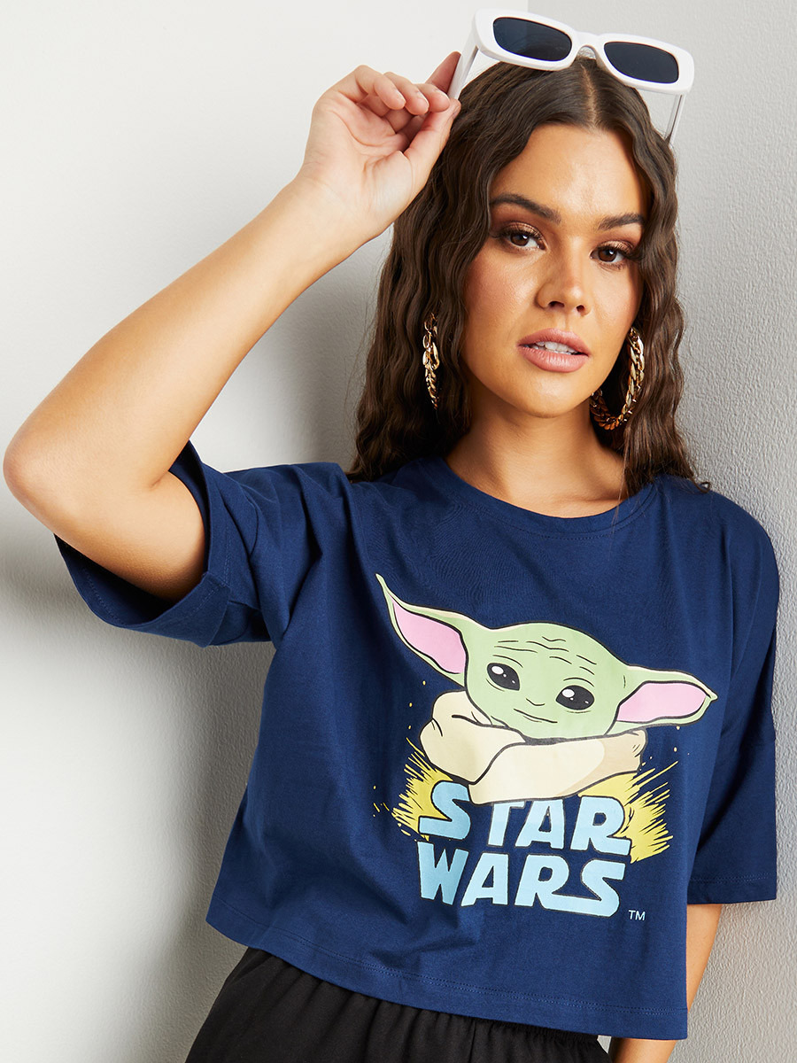 تيشيرت مطبوع بقصة قصيرة  من ستايلي-women-clothing-tshirts-image-1