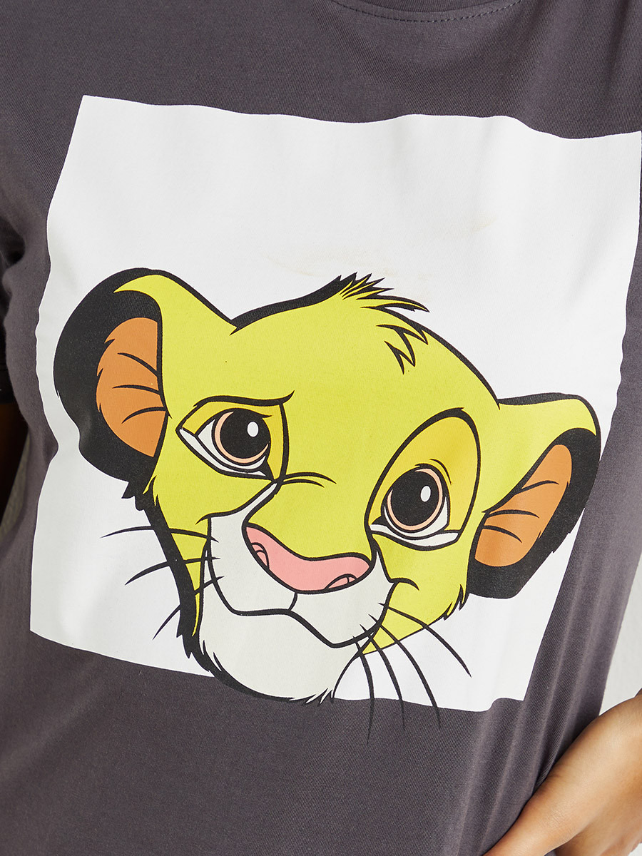 Disney Simba Printed Regular Fit T-shirt-women-clothing-tshirts-image-4