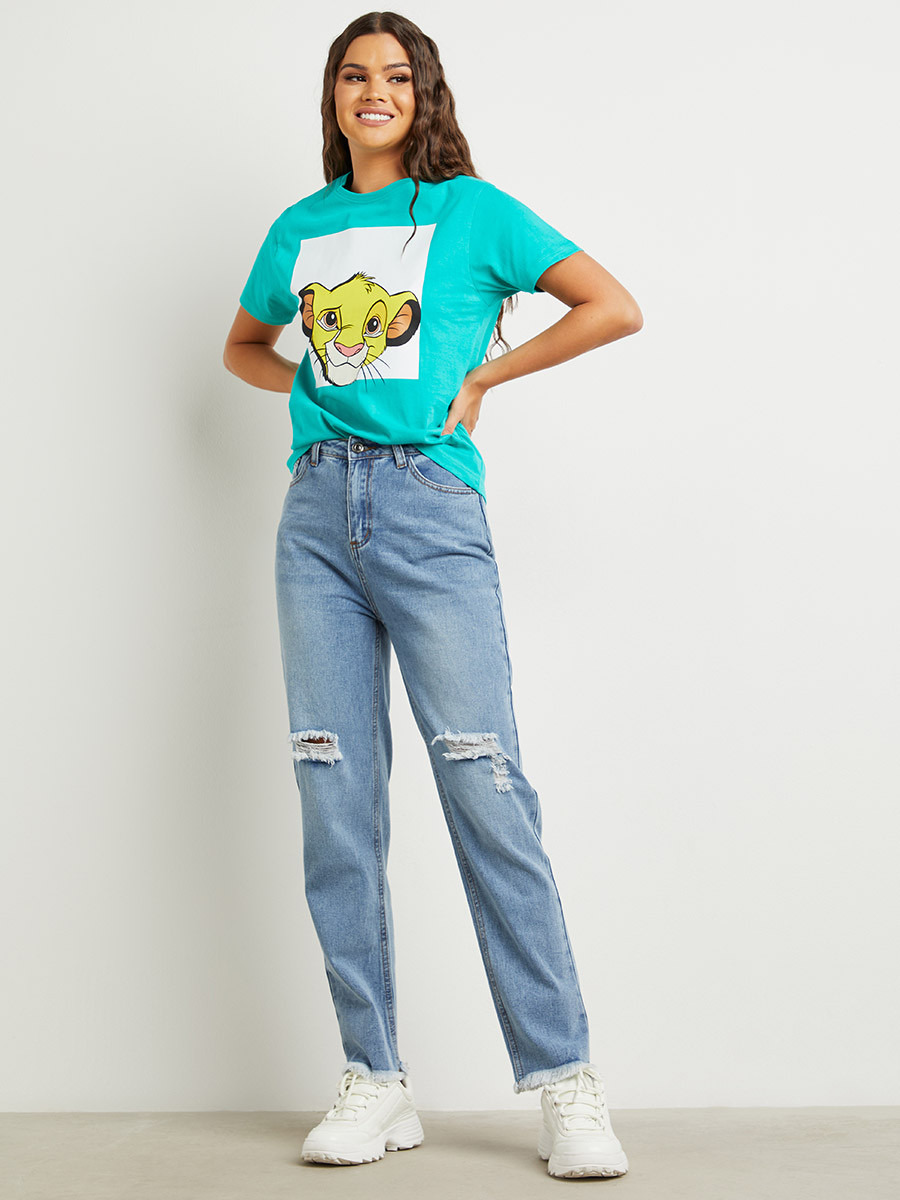 تيشيرت مطبوع بقصة واسعة-women-clothing-tshirts-image-2