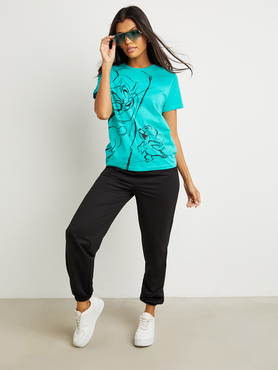 تيشيرت مطبوع بقصة واسعة-women-clothing-tshirts-image-2
