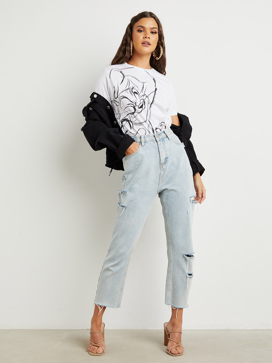 تيشيرت مطبوع بقصة واسعة-women-clothing-tshirts-image-2