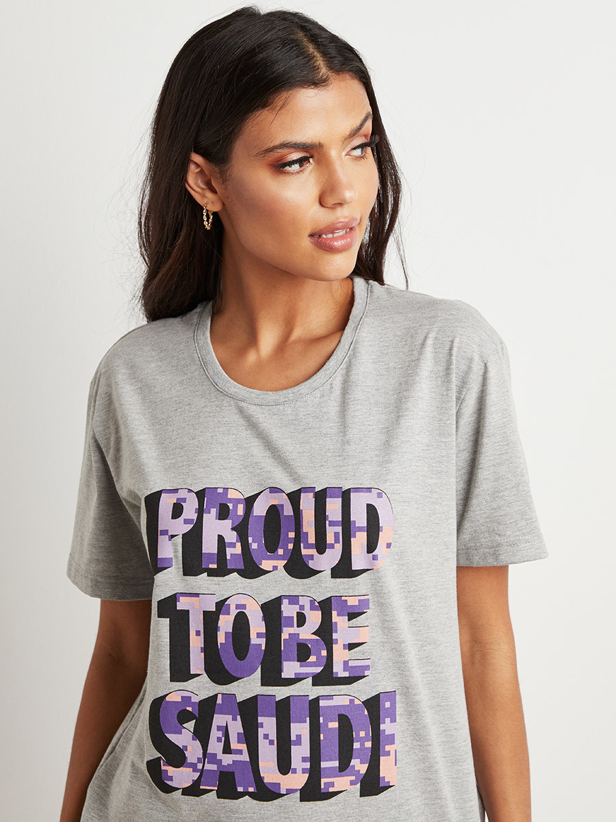 تيشيرت مطبوع بقصة واسعة من ستايلي-women-clothing-tshirts-image-2