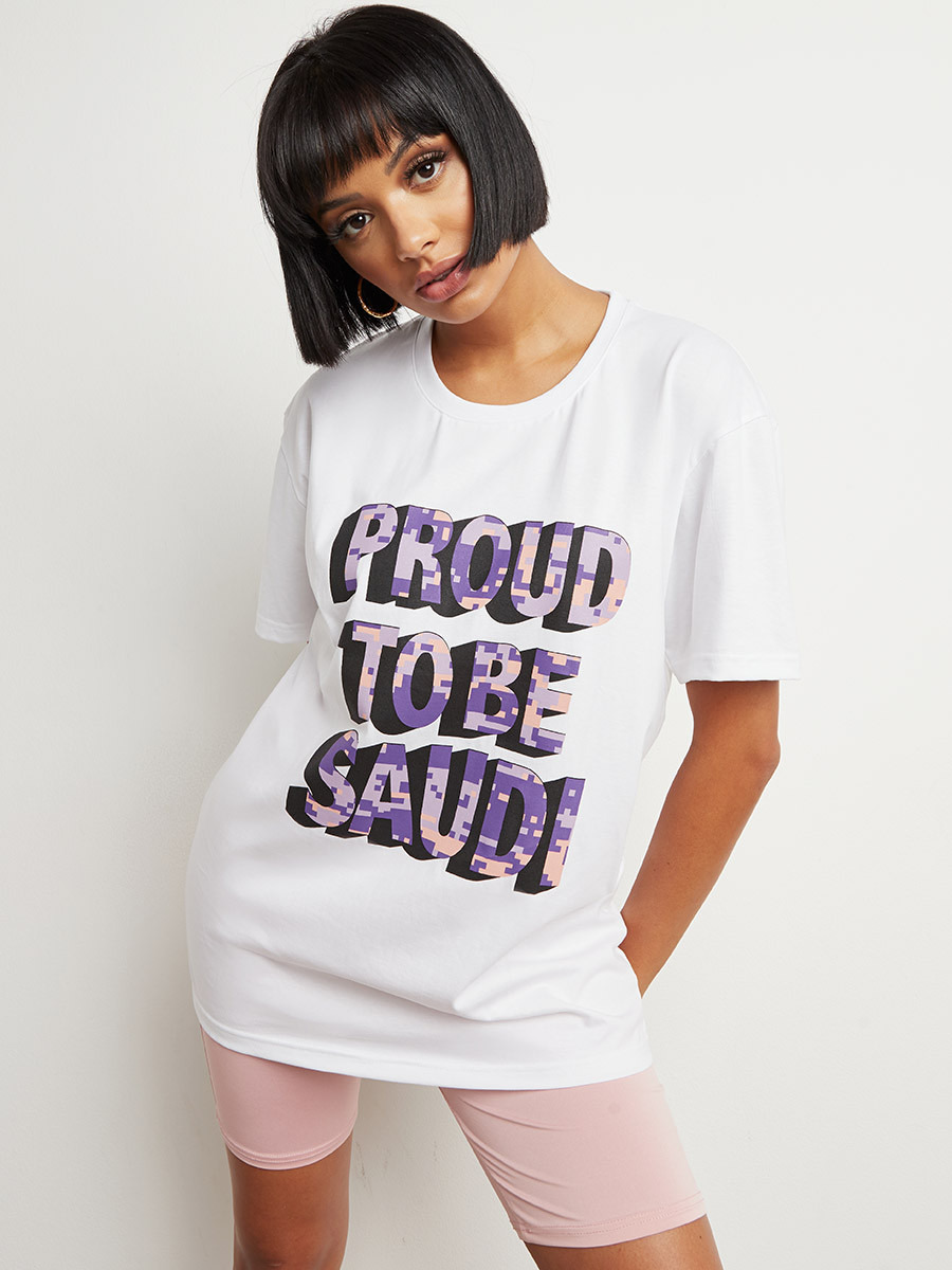 تيشيرت مطبوع بقصة واسعة من ستايلي-women-clothing-tshirts-image-1