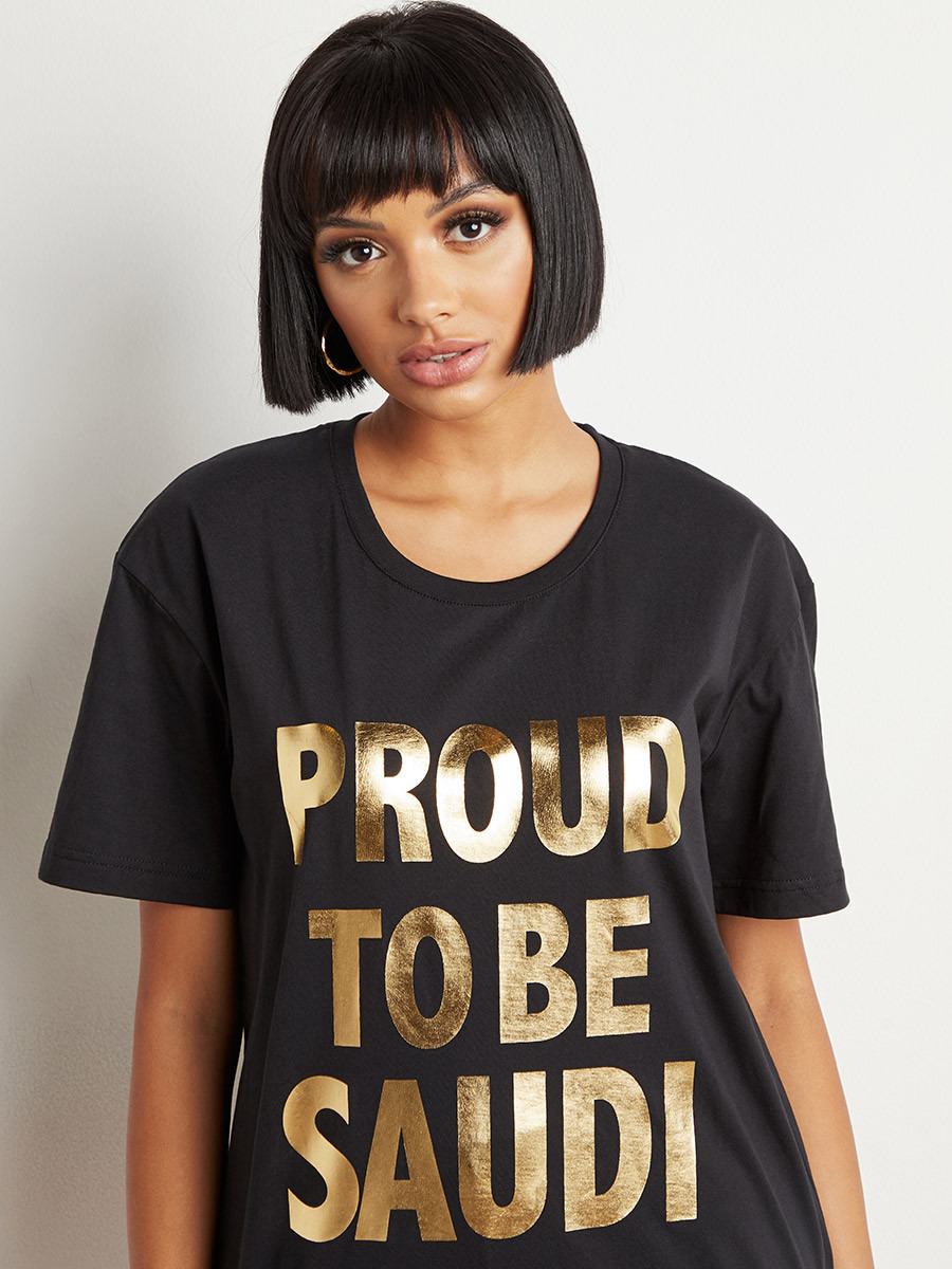 تيشيرت مطبوع بقصة واسعة من ستايلي-women-clothing-tshirts-image-4