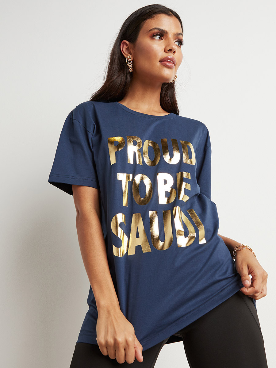 Styli Proud To Be Saudi Glitter Oversized T-Shirt-women-clothing-tshirts-image-2