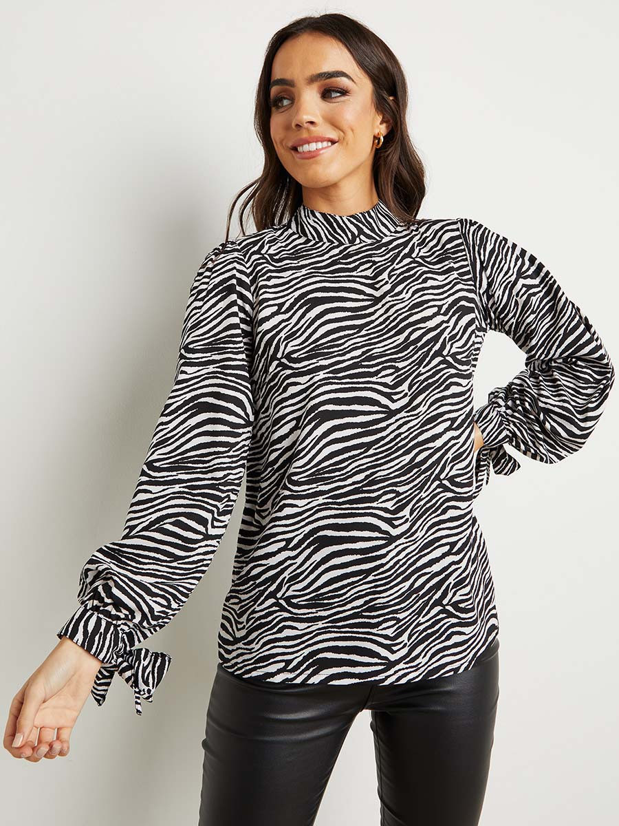 بلوزة مطبوعة بأكمام طويلة من ستايلي-women-clothing-shirtsandblouses-blouses-image-2