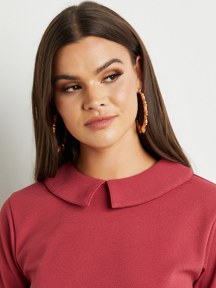 Styli Peter Collar Detail Boxy Top with Short Sleeves-women-clothing-shirtsandblouses-blouses-image-4