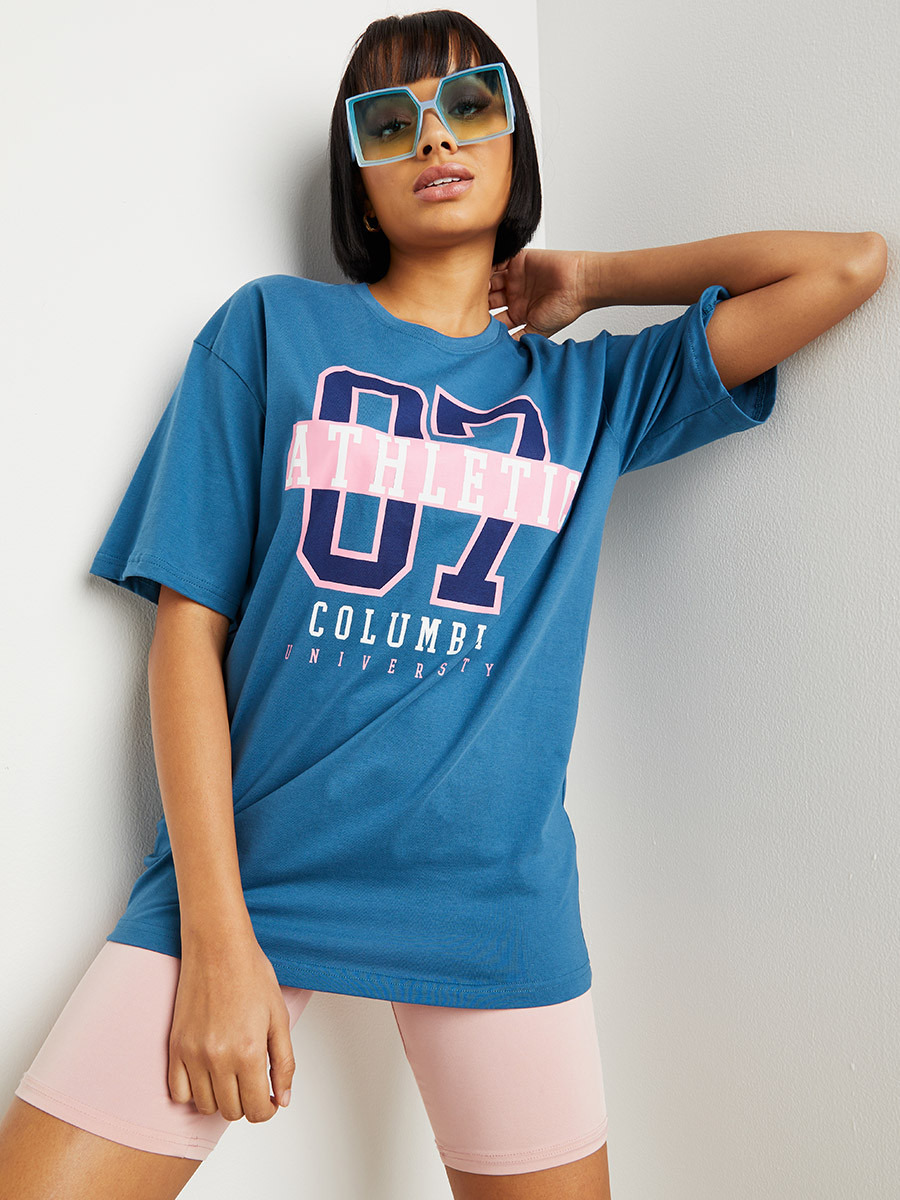 تيشيرت مطبوع بقصة واسعة من ستايلي-women-clothing-tshirts-image-1