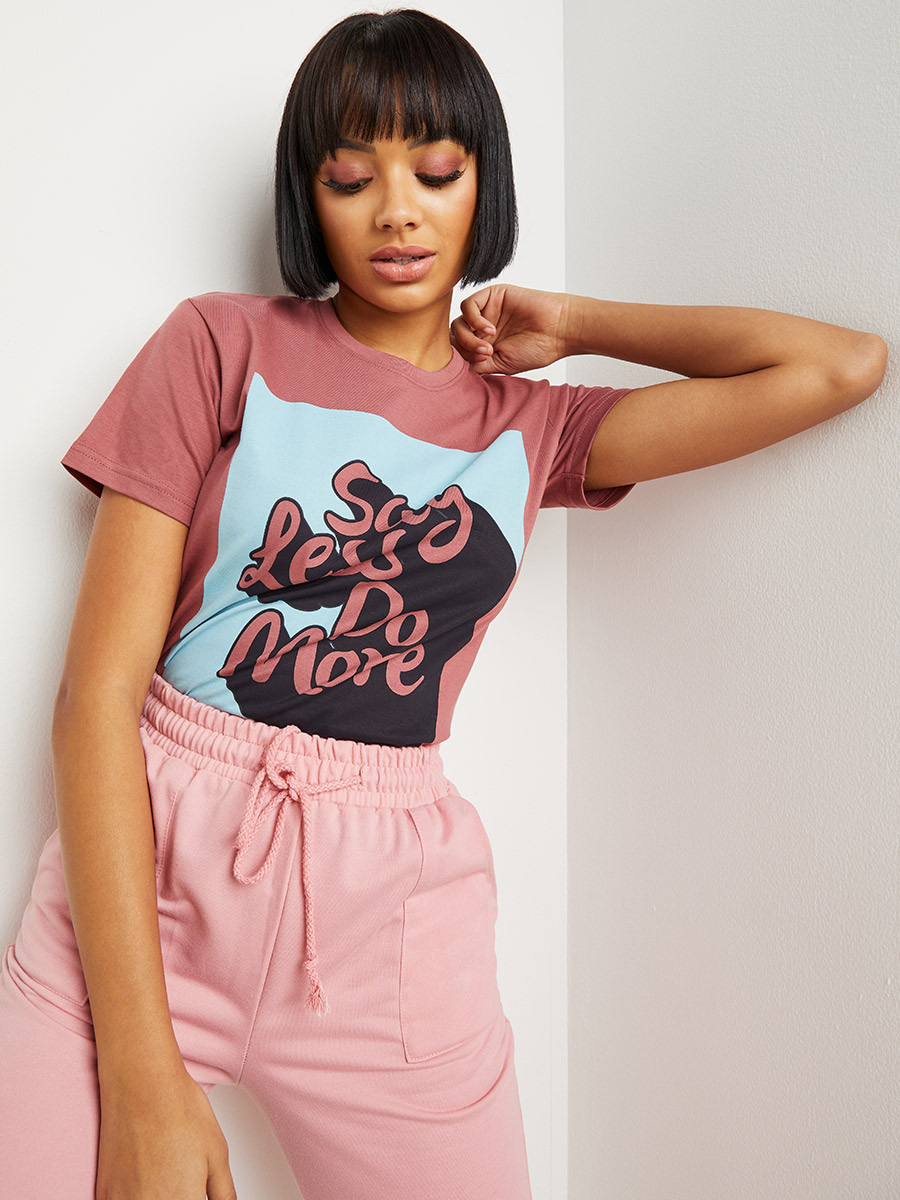 تيشيرت مطبوع بقصة واسعة من ستايلي-women-clothing-tshirts-image-5