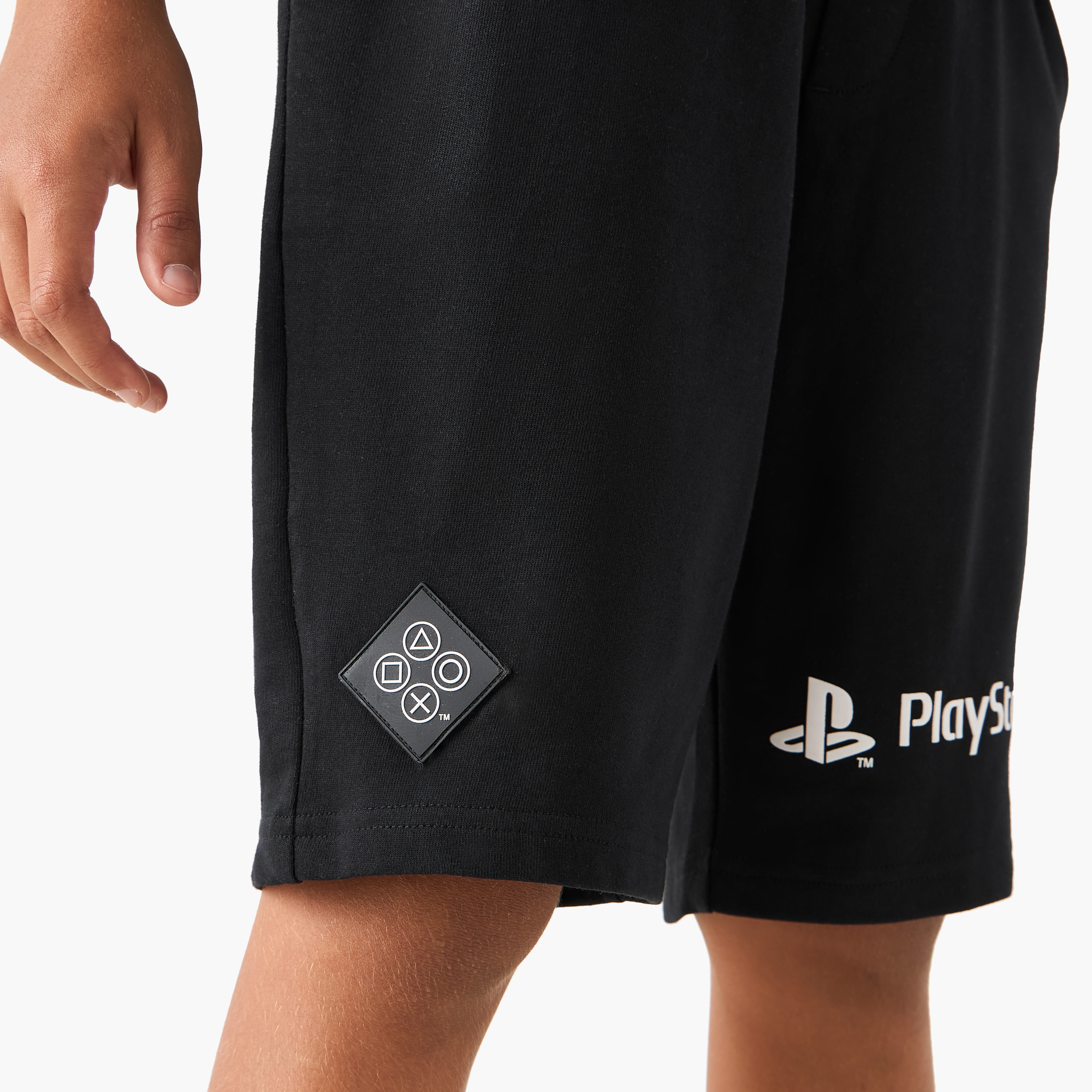 شورت بطبعات شعار بلاي ستيشن ورباط إغلاق وجيوب-boys-clothing-bottoms-shorts-image-1