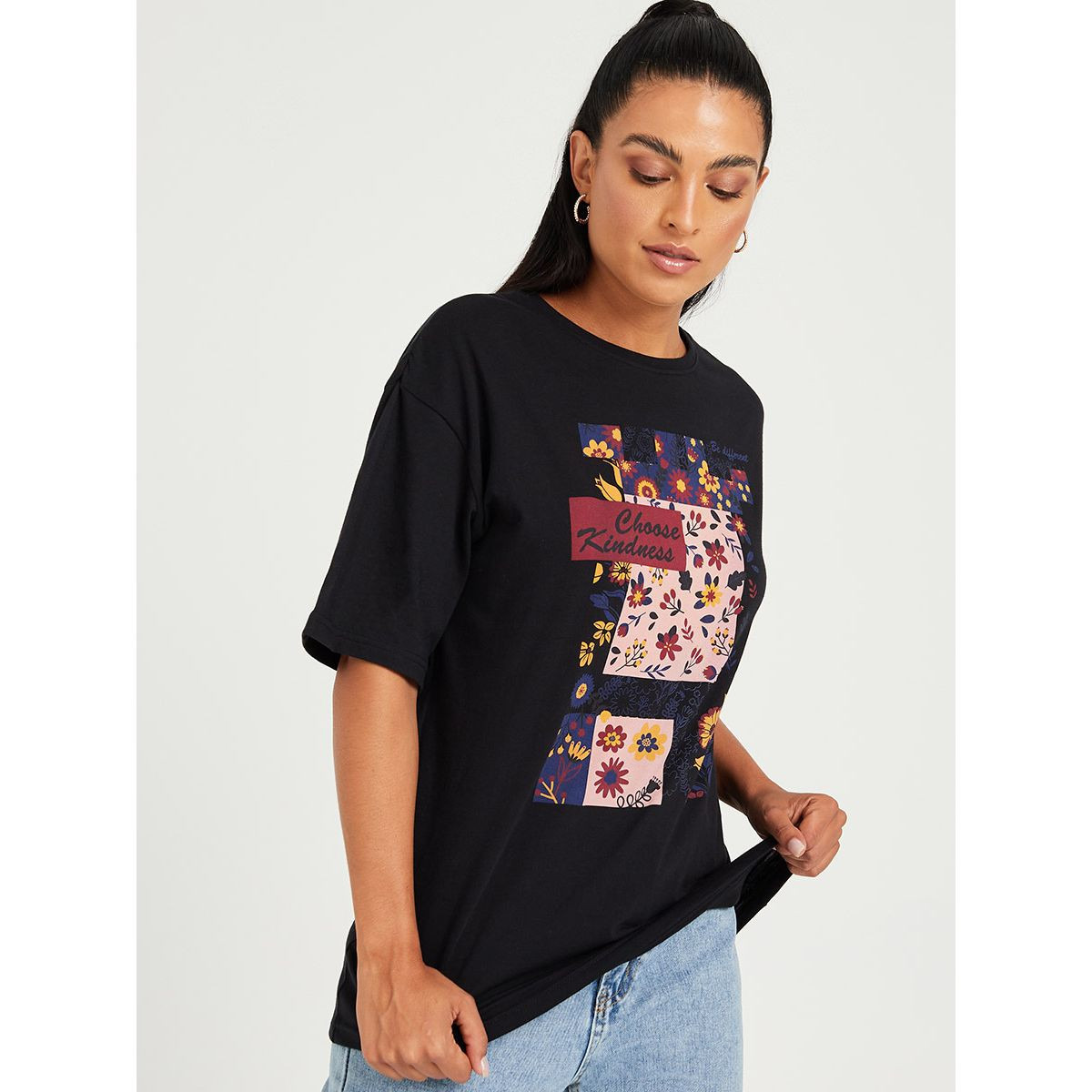 تيشيرت مطبع بزهور من ستايلي-women-clothing-tshirts-image-1