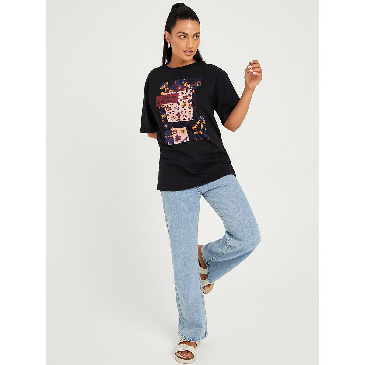 تيشيرت مطبع بزهور من ستايلي-women-clothing-tshirts-image-2