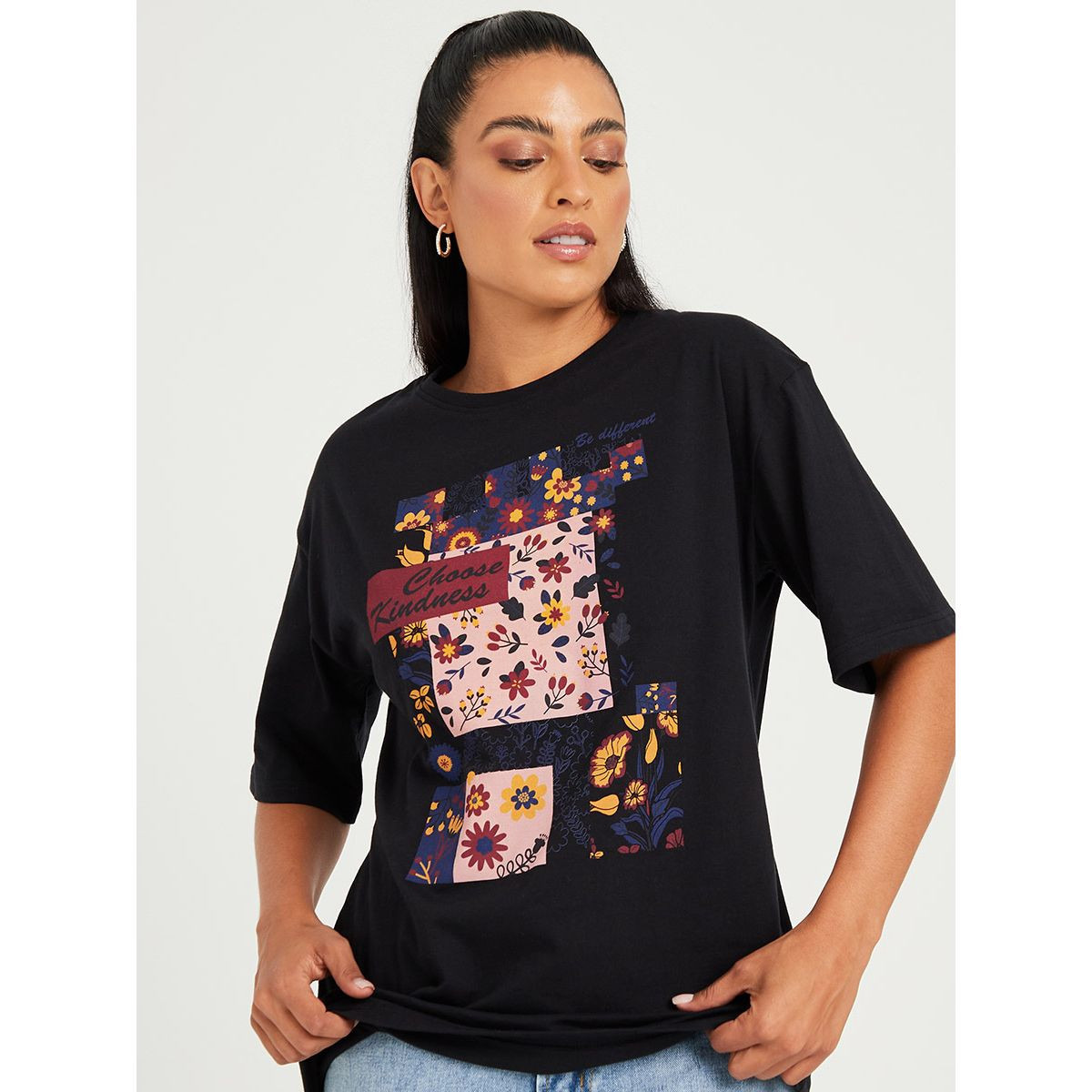 تيشيرت مطبع بزهور من ستايلي-women-clothing-tshirts-image-3
