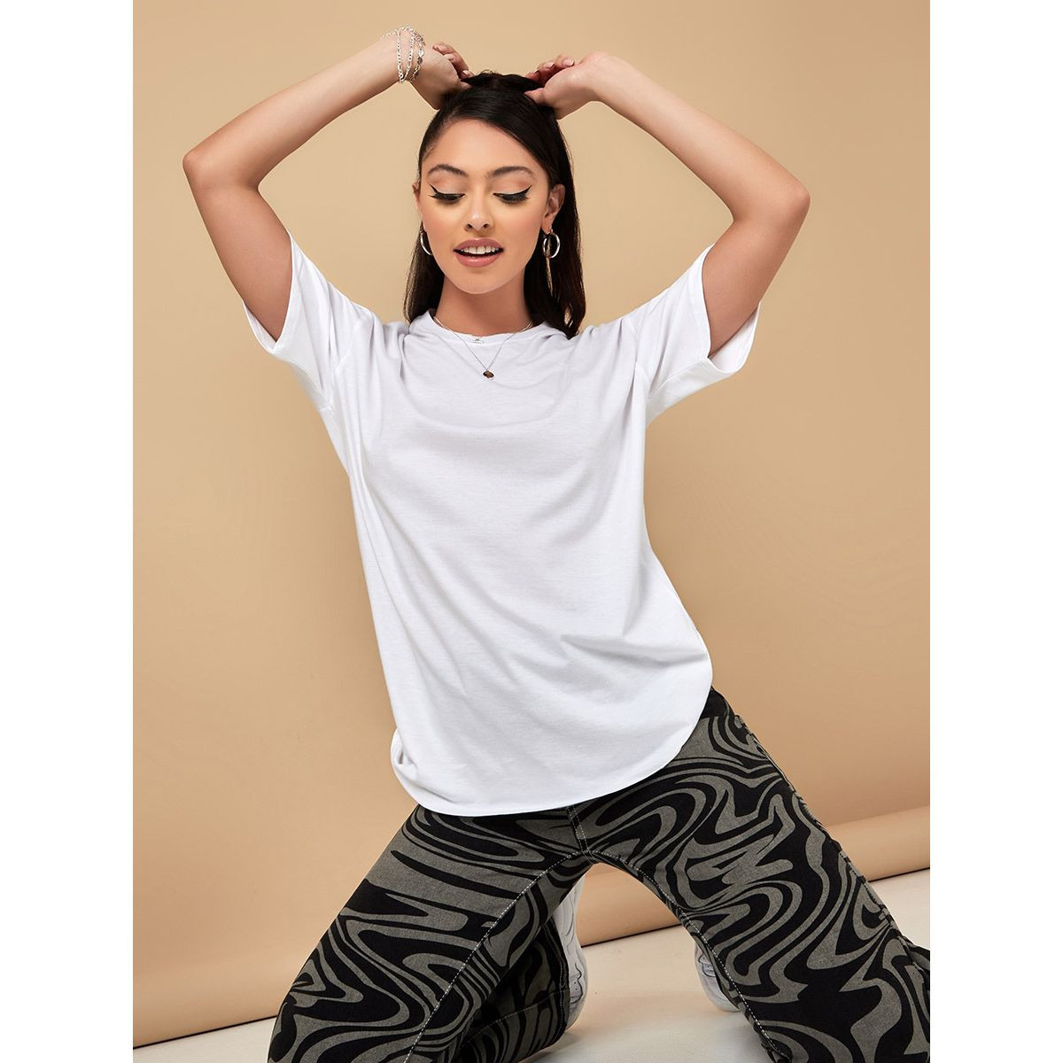 Styli Pack of 2 - Short Sleeves Oversized Longline T-shirt-women-clothing-tshirts-image-2