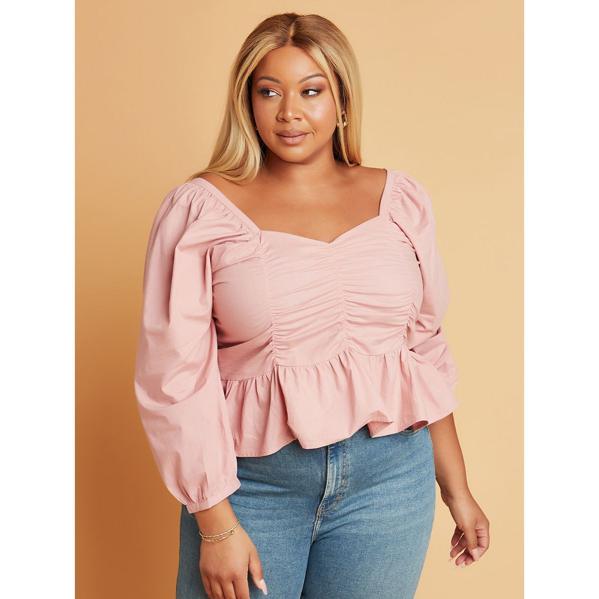 بلوزة قصيرة باكمام طويلة من ستايلي-women-clothing-shirtsandblouses-blouses-image-1