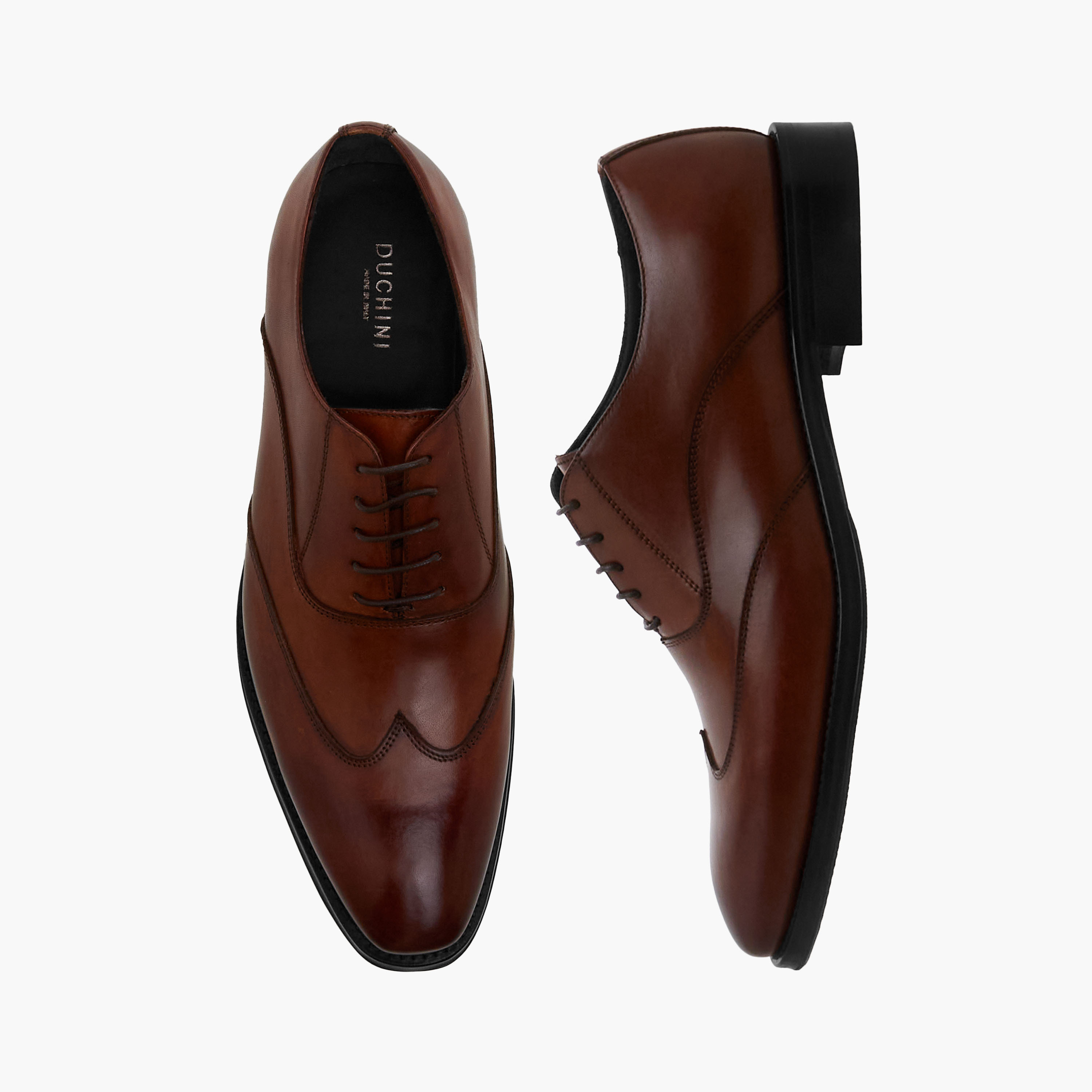 Duchini Men Lace-Up Leather Derby Shoes-men-shoes-formalshoes-image-1