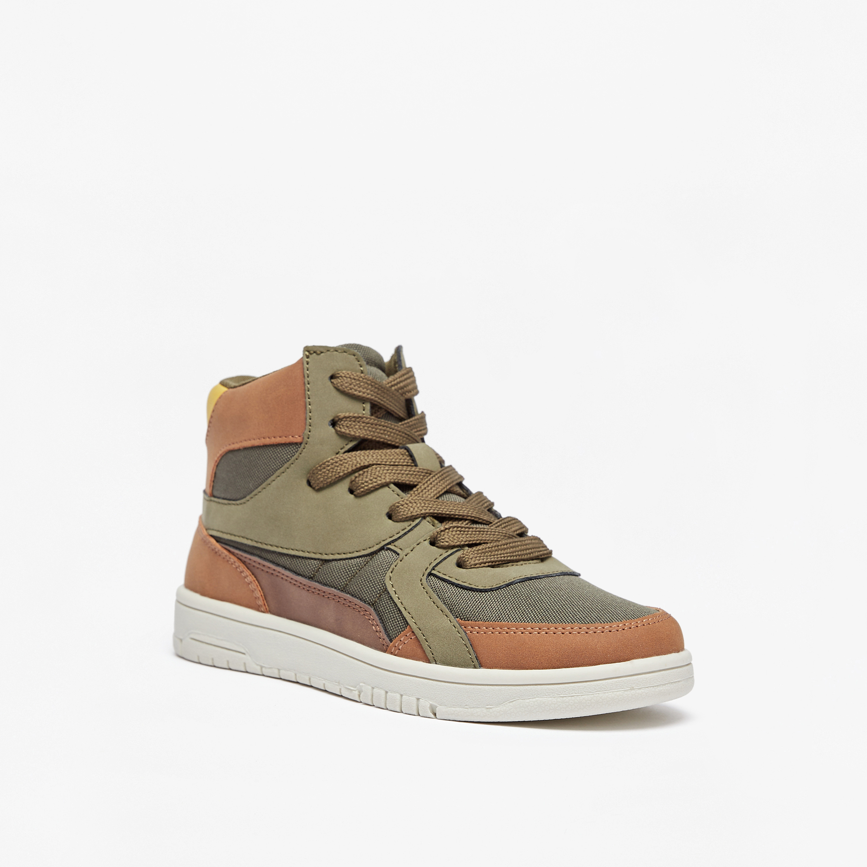 Mister Duchini Panelled High Top Sneakers with Zip Closure-boys-shoes-schoolshoes-image-7