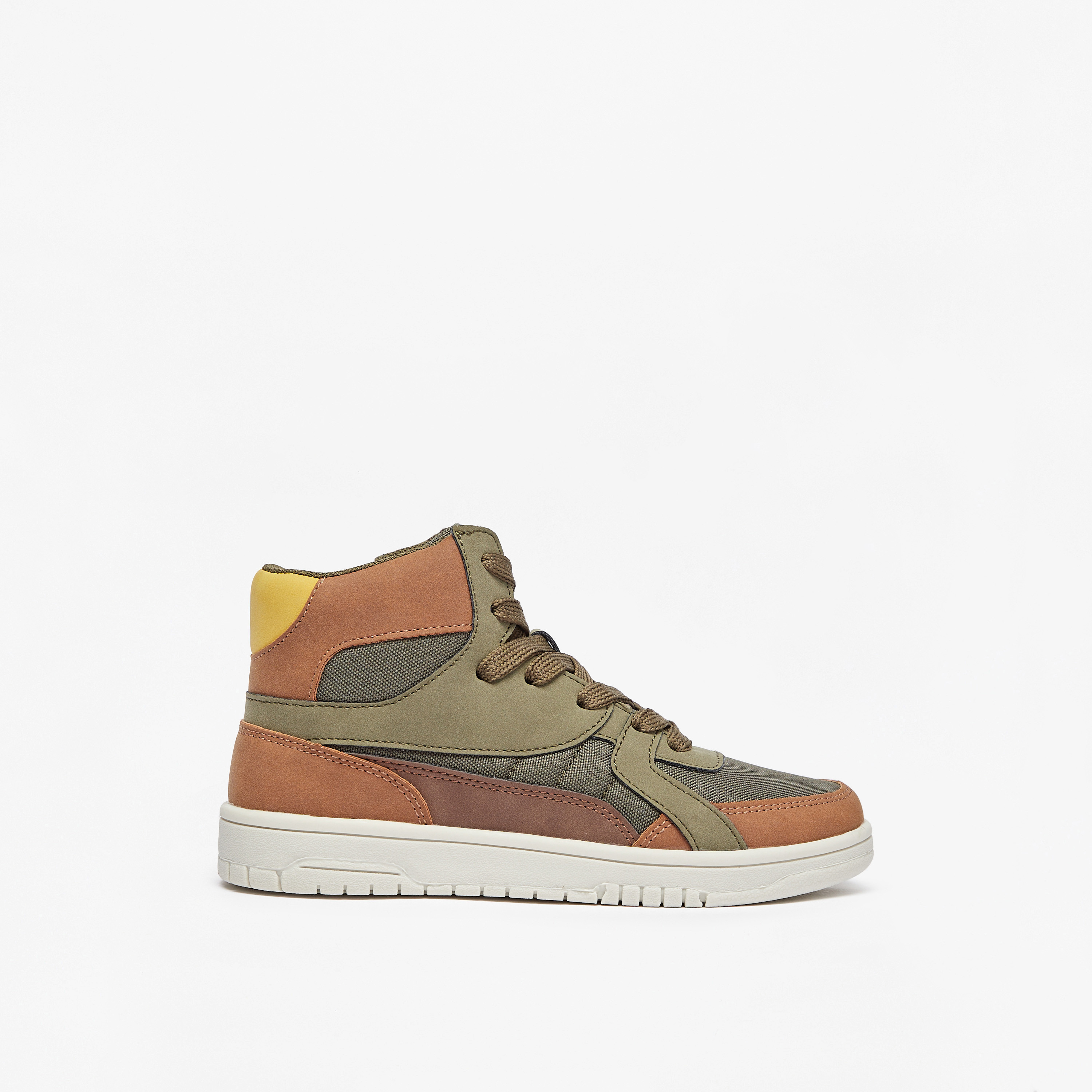 Mister Duchini Panelled High Top Sneakers with Zip Closure-boys-shoes-schoolshoes-image-9