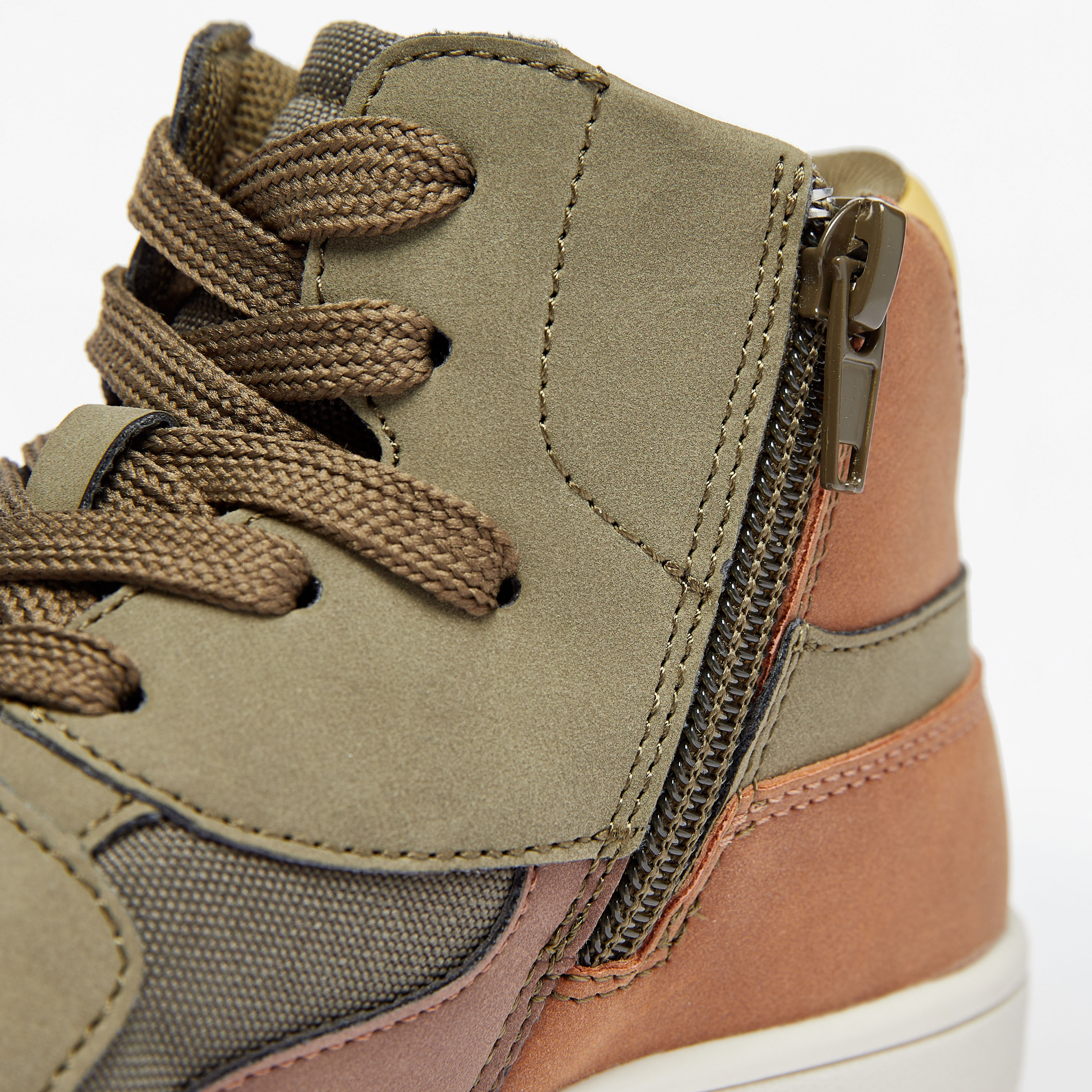 Mister Duchini Panelled High Top Sneakers with Zip Closure-boys-shoes-schoolshoes-image-11