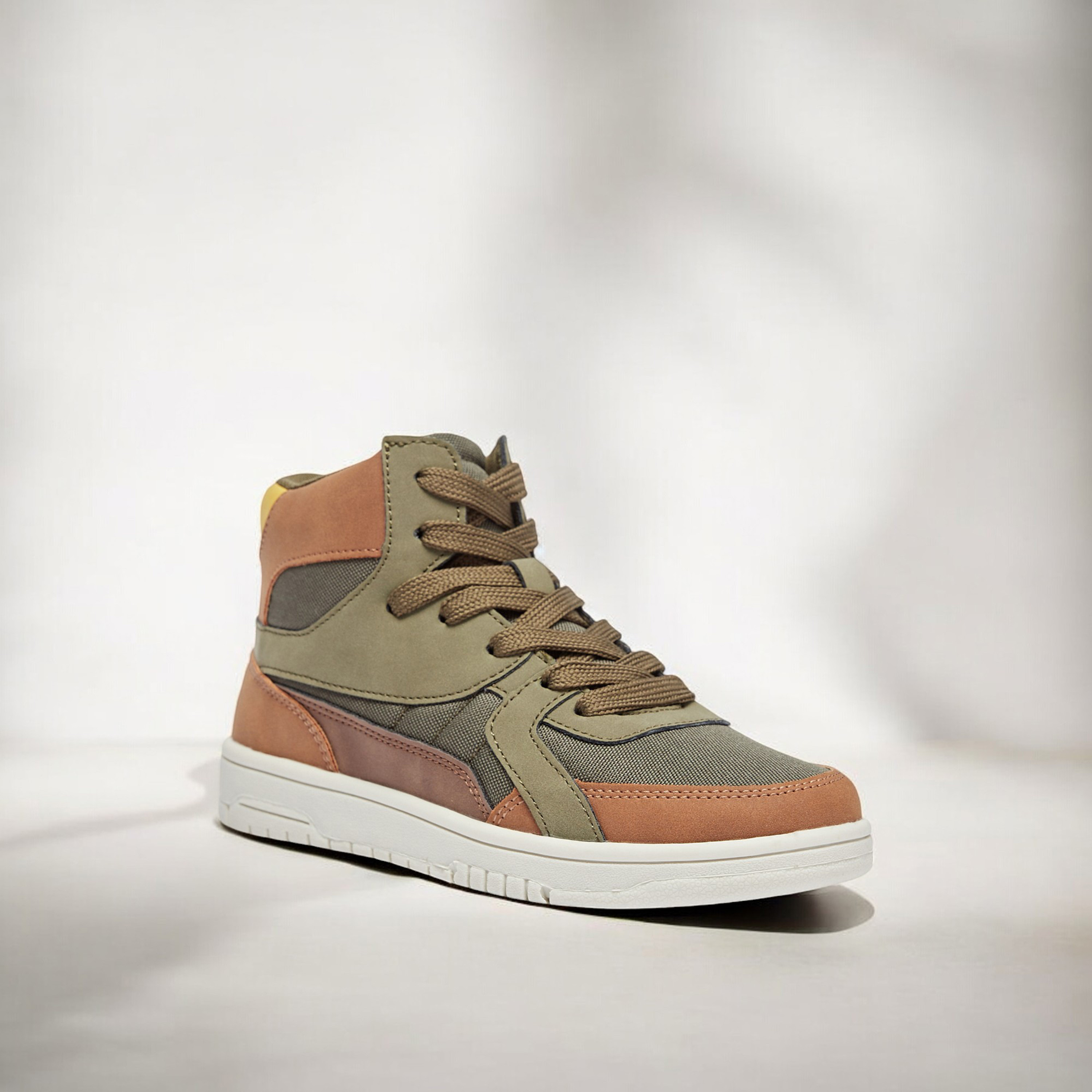 Mister Duchini Panelled High Top Sneakers with Zip Closure-boys-shoes-schoolshoes-image-6